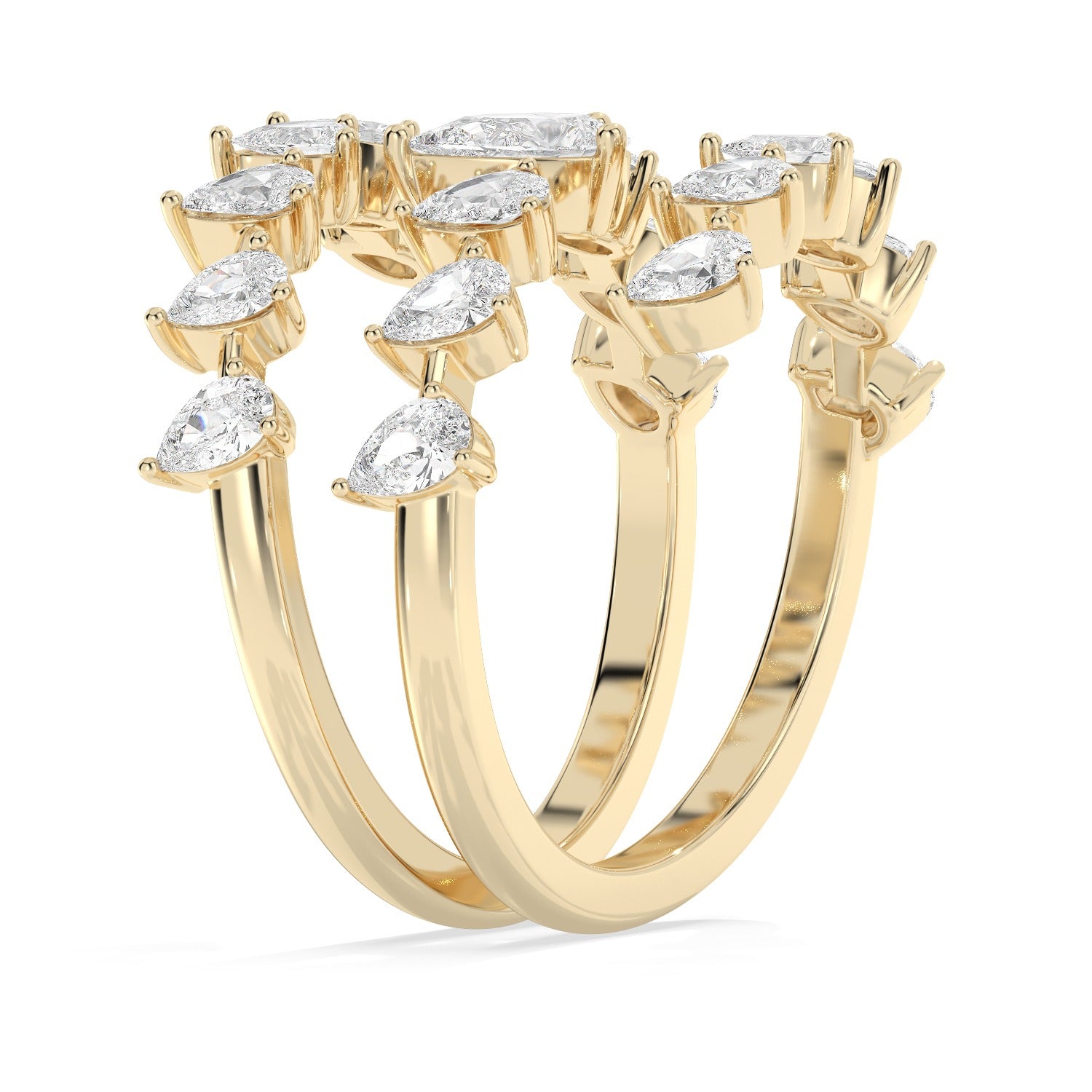 Pear Twist Ring - Yellow Gold#Metal Colour_Yellow Gold