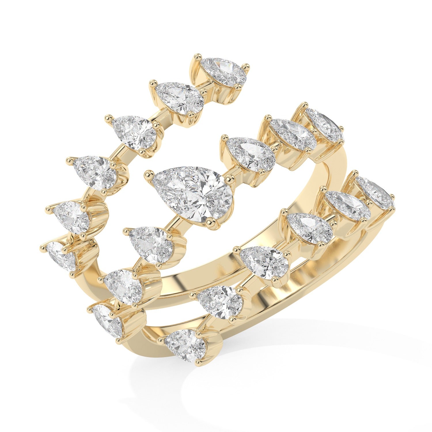 Pear Twist Ring - Yellow Gold#Metal Colour_Yellow Gold