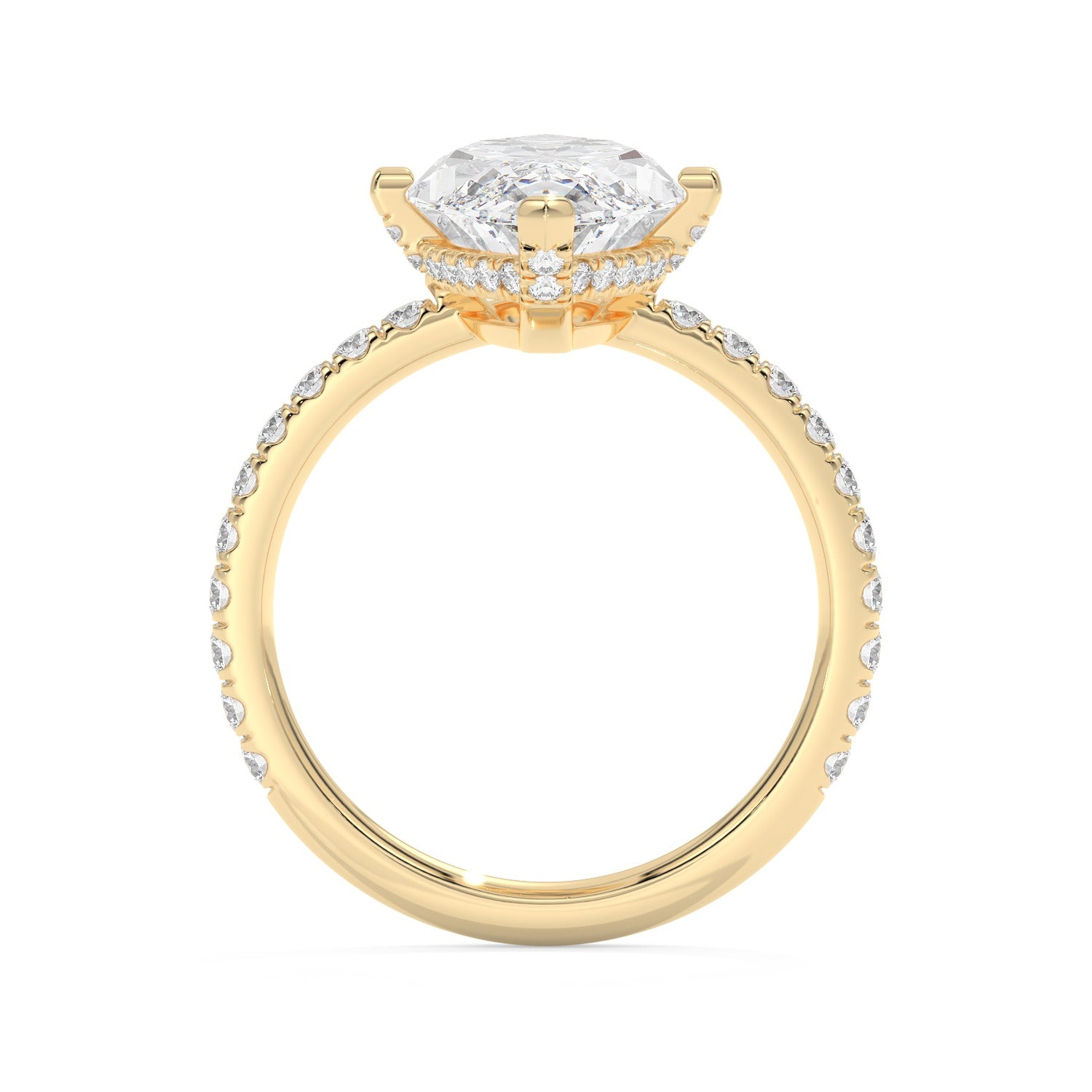 Marquise Line Ring - Yellow Gold#Metal Colour_Yellow Gold