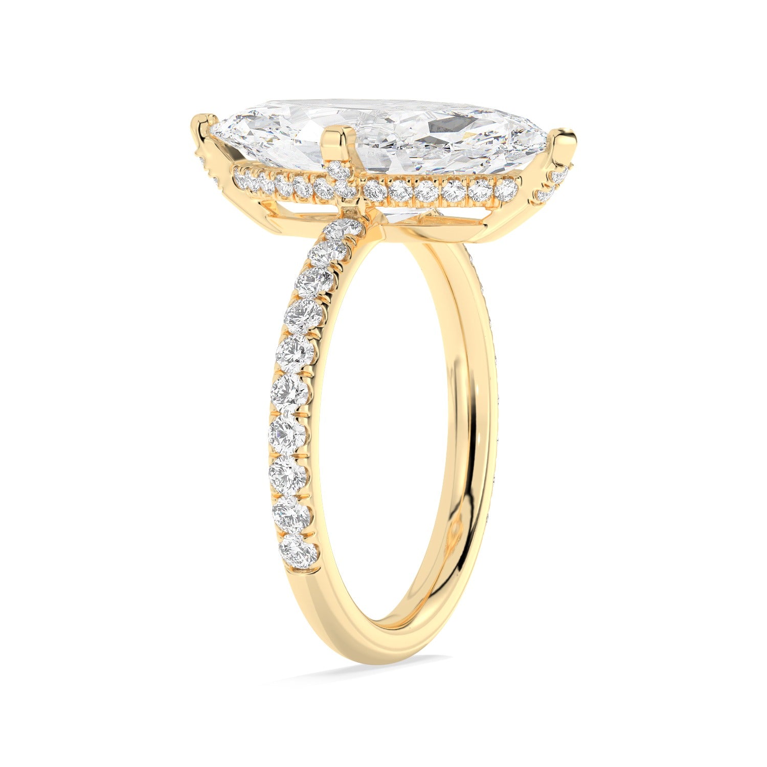 Marquise Line Ring - Yellow Gold#Metal Colour_Yellow Gold