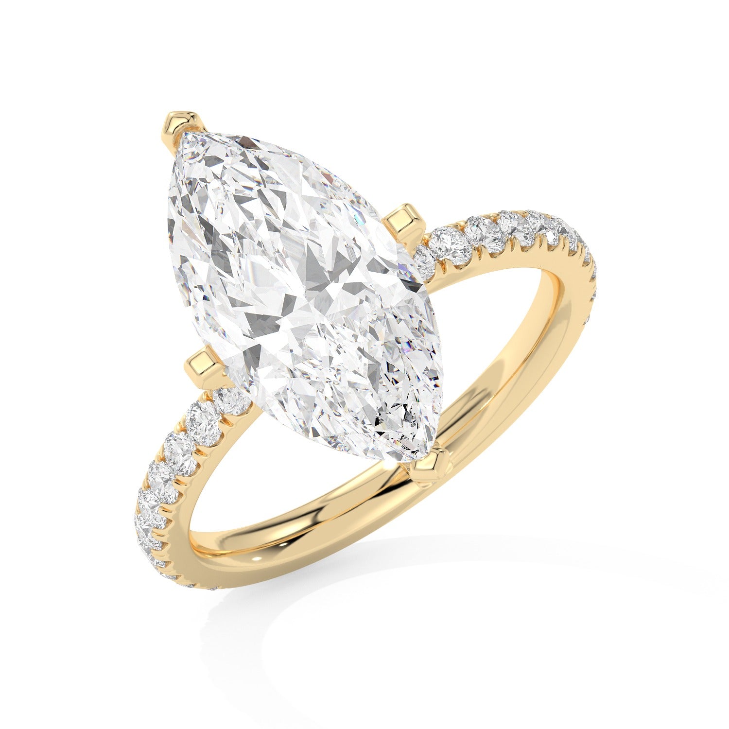 Marquise Line Ring - Yellow Gold#Metal Colour_Yellow Gold