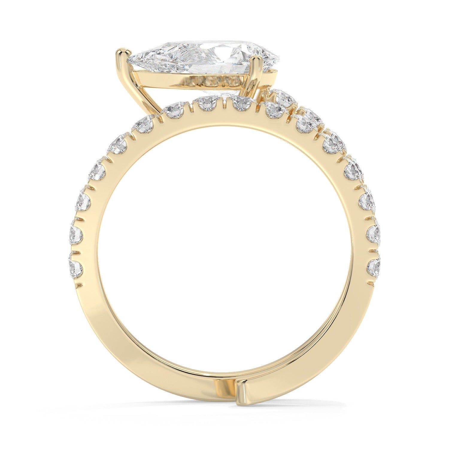 Pear Wrap Ring - Yellow Gold#Metal Colour_Yellow Gold
