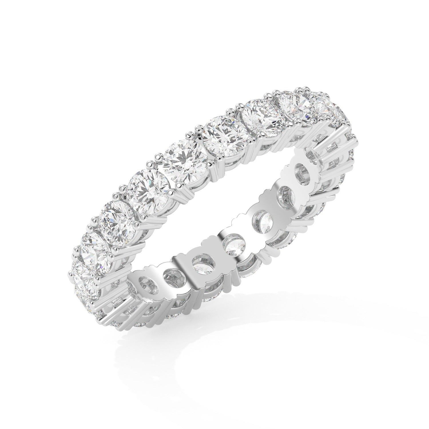 Round Eternity Ring - White Gold#Metal Colour_White Gold