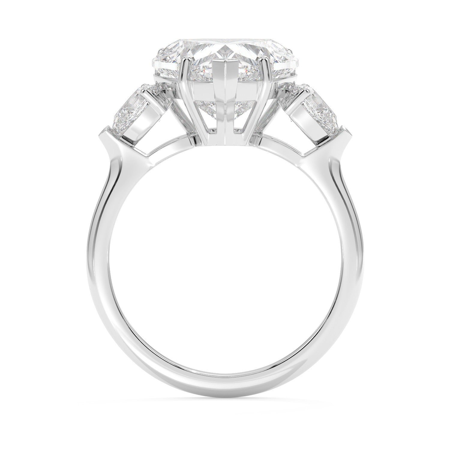 Framed Heart Ring - White Gold#Metal Colour_White Gold
