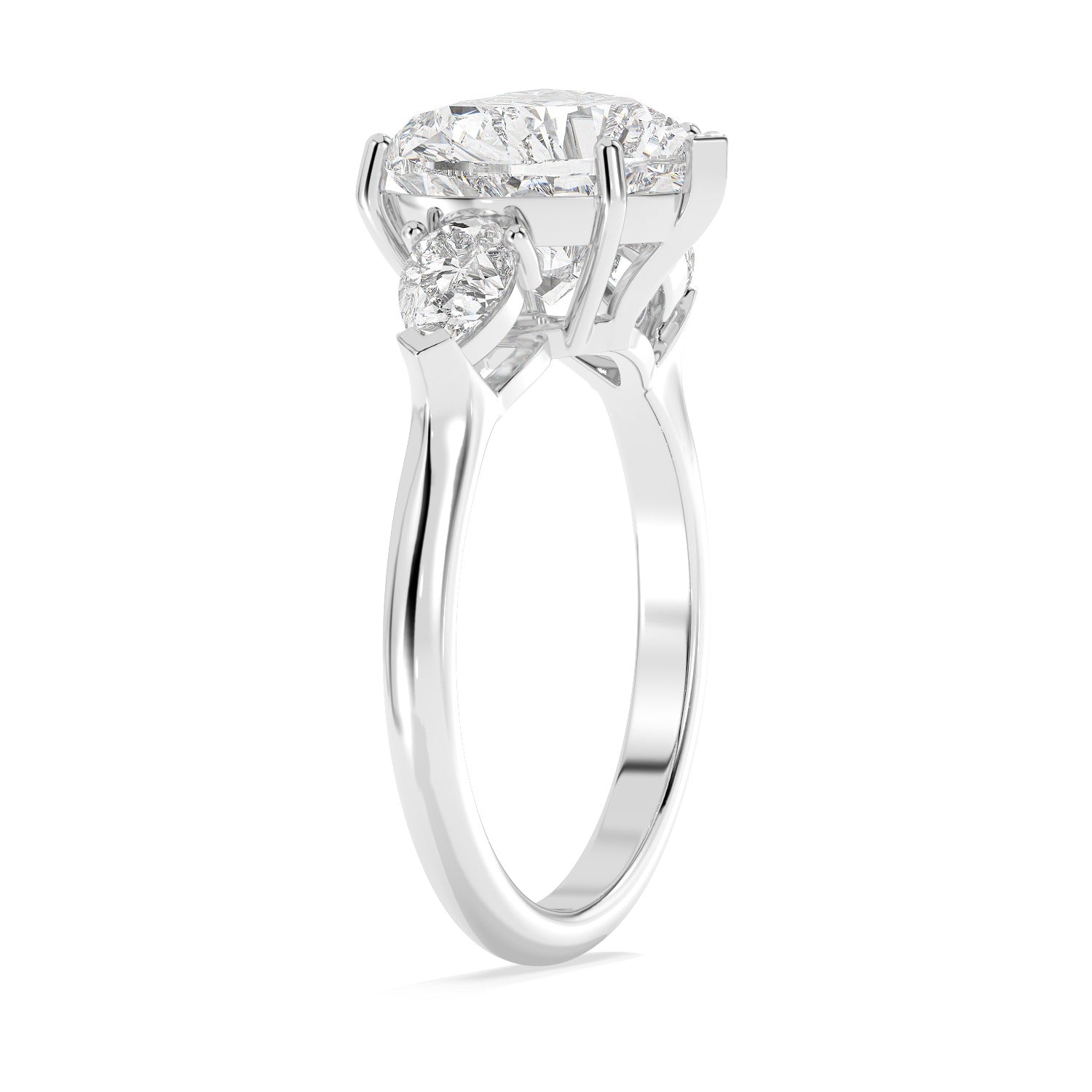Framed Heart Ring - White Gold#Metal Colour_White Gold