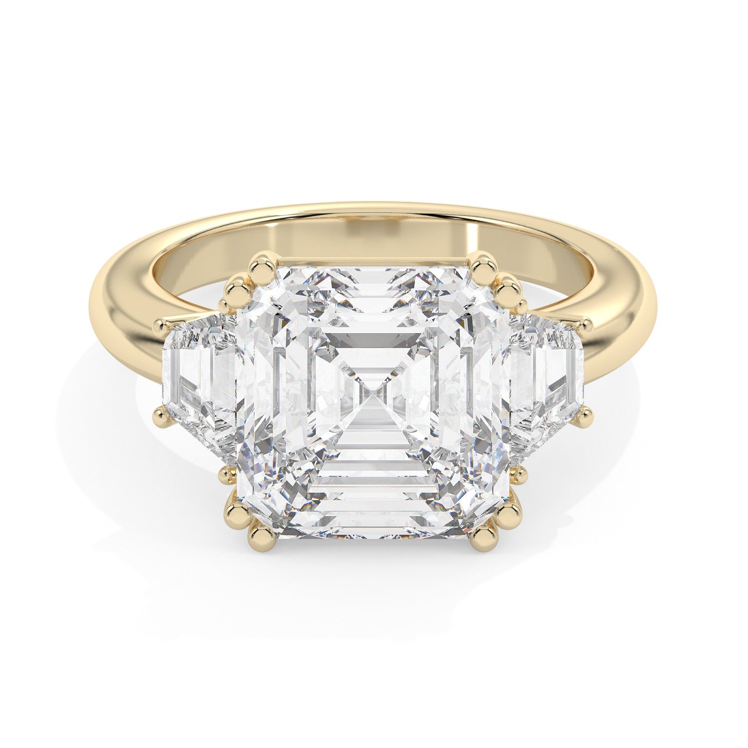 Baguette Set Ring - Yellow Gold#Metal Colour_Yellow Gold