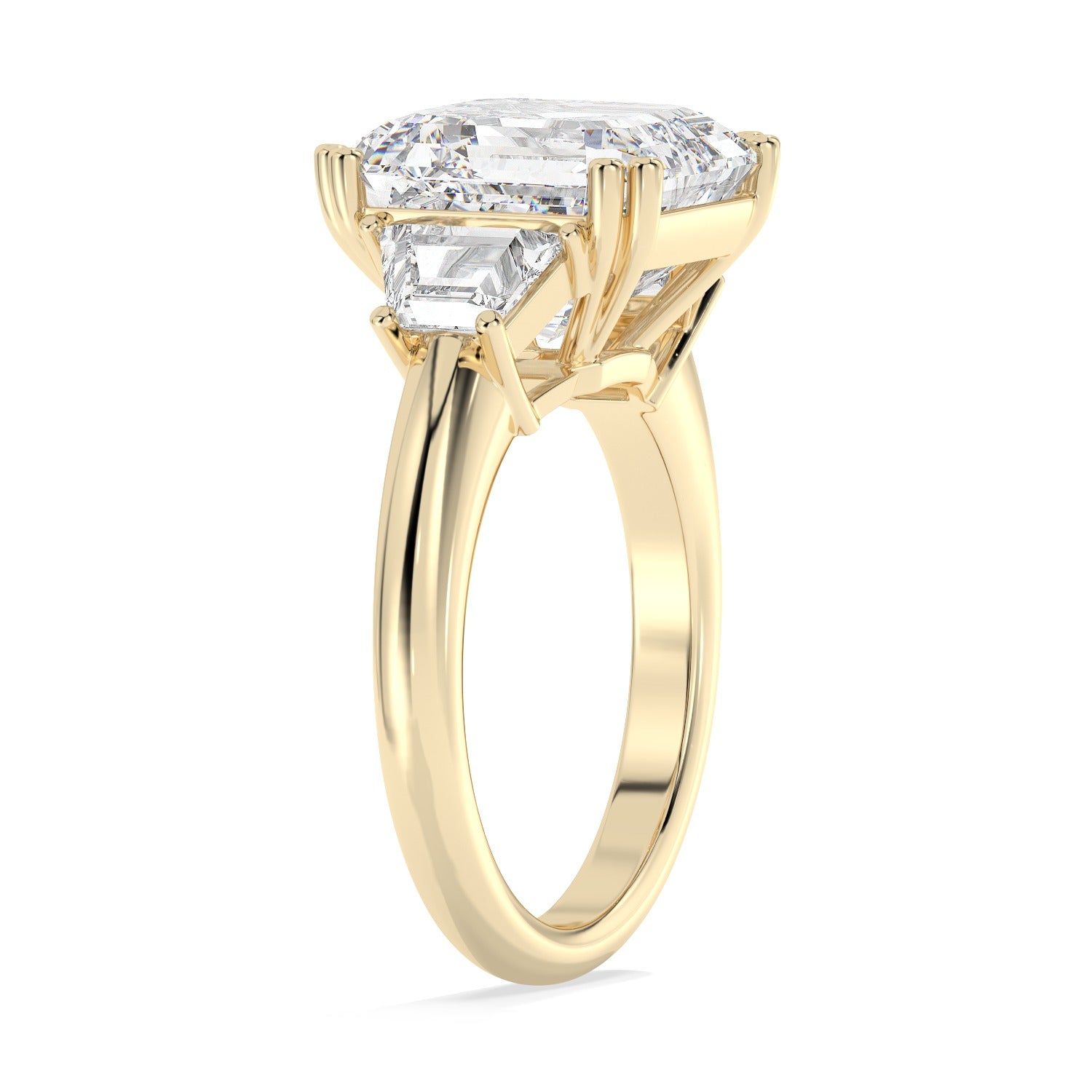 Baguette Set Ring - Yellow Gold#Metal Colour_Yellow Gold