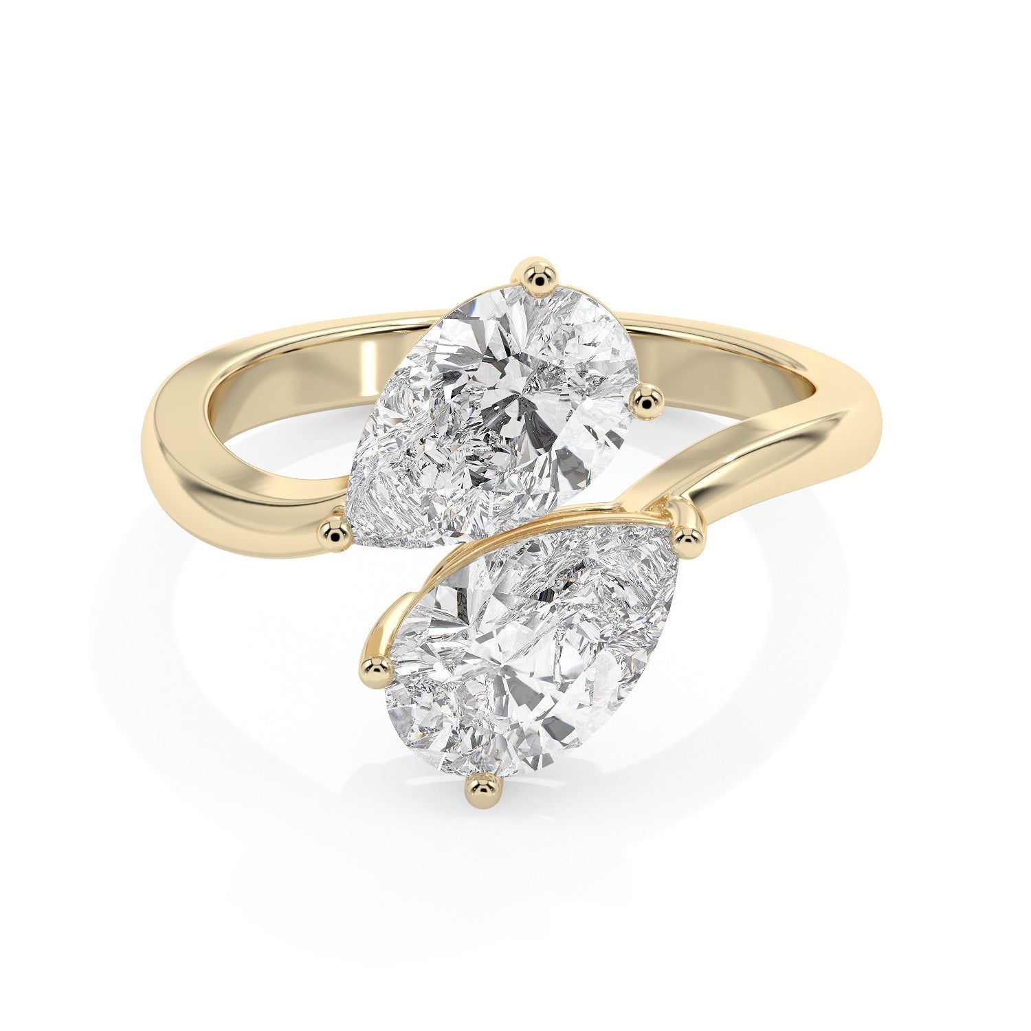 Pear Duet Ring - Yellow Gold#Metal Colour_Yellow Gold
