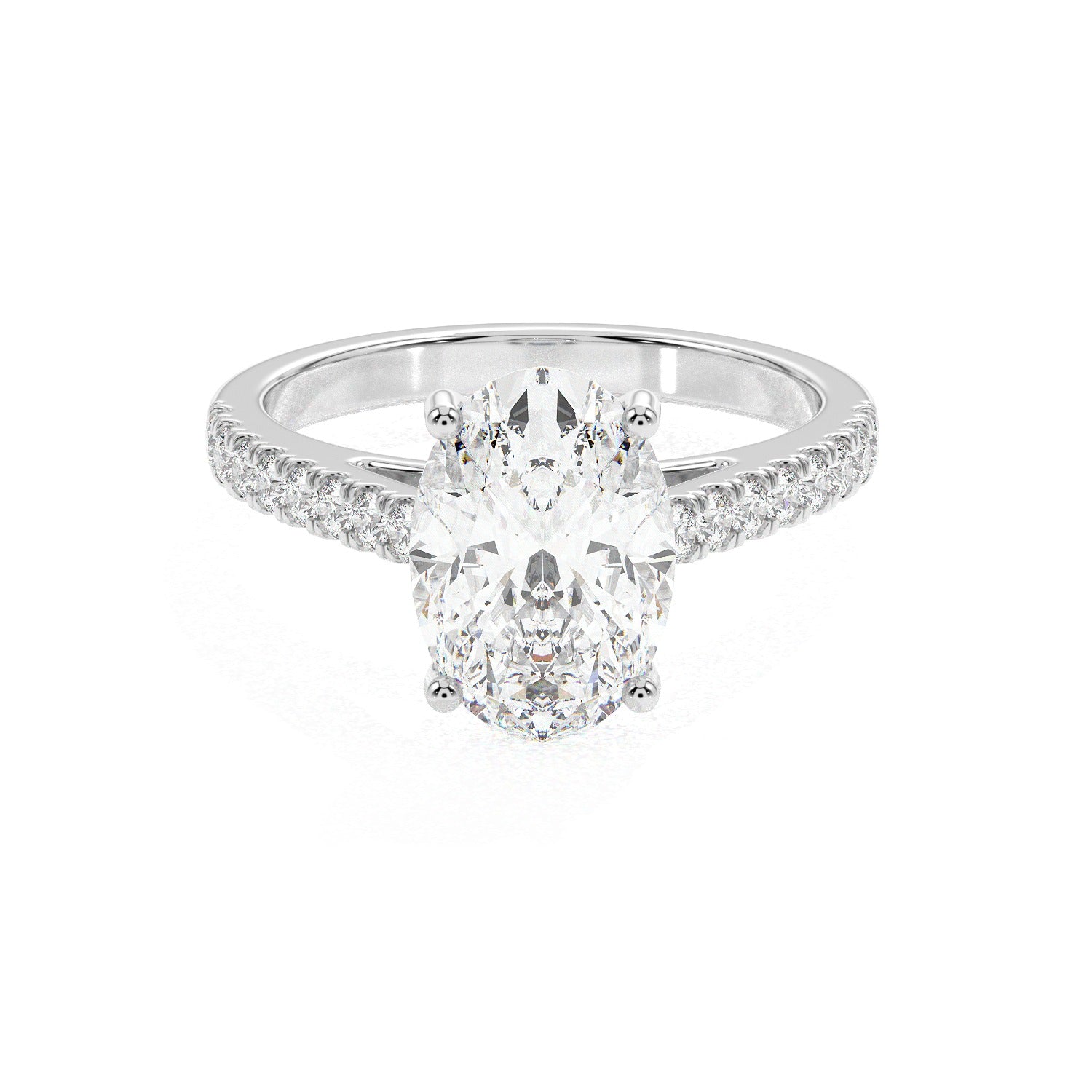 Oval Line Ring - White Gold#Metal Colour_White Gold