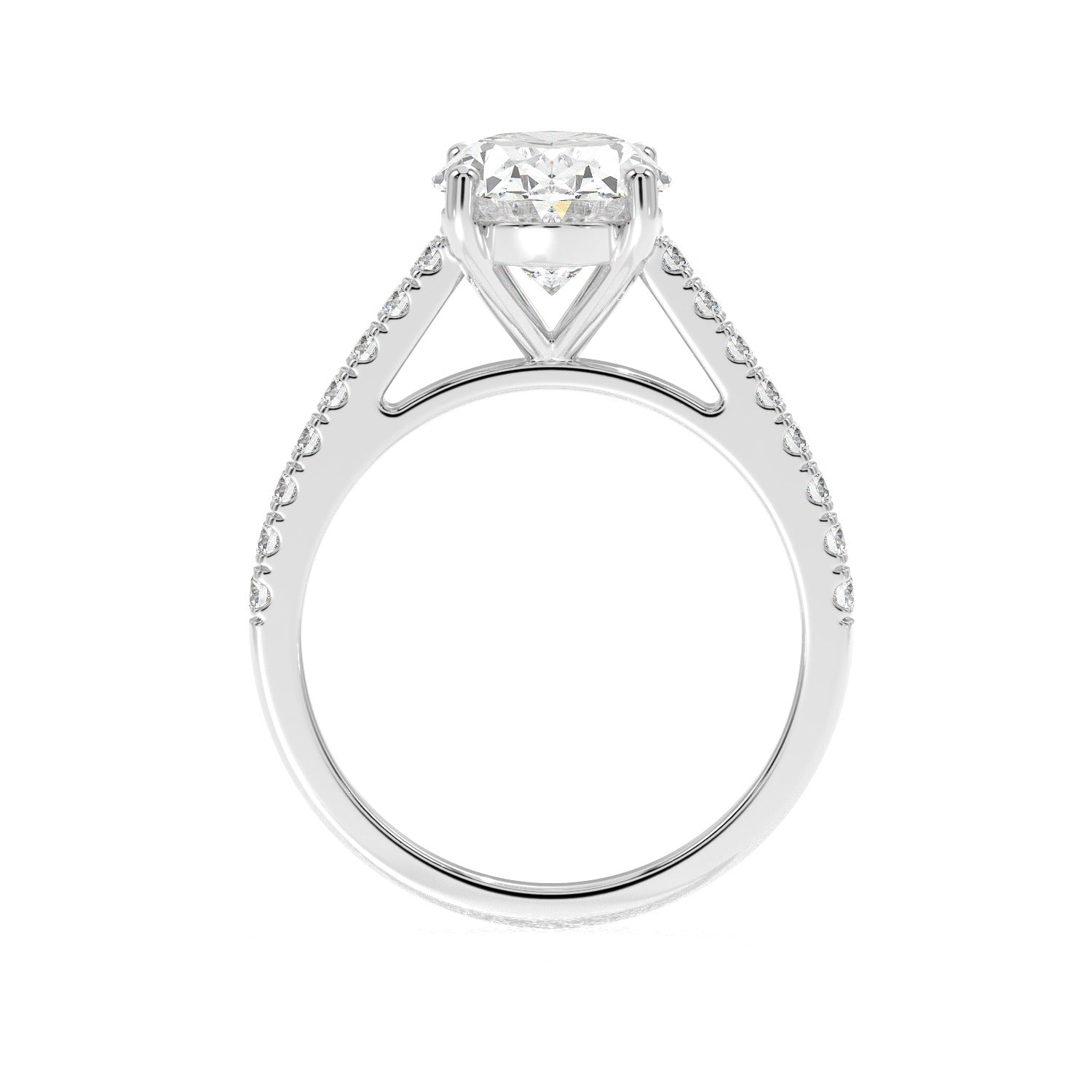 Oval Line Ring - White Gold#Metal Colour_White Gold