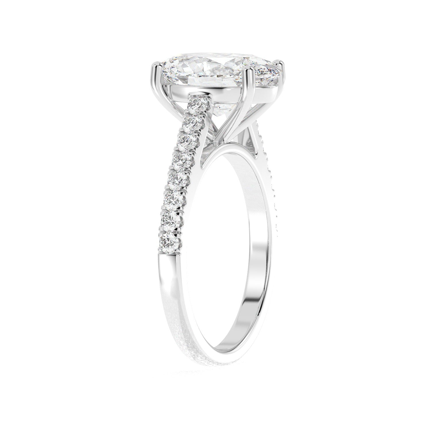 Oval Line Ring - White Gold#Metal Colour_White Gold
