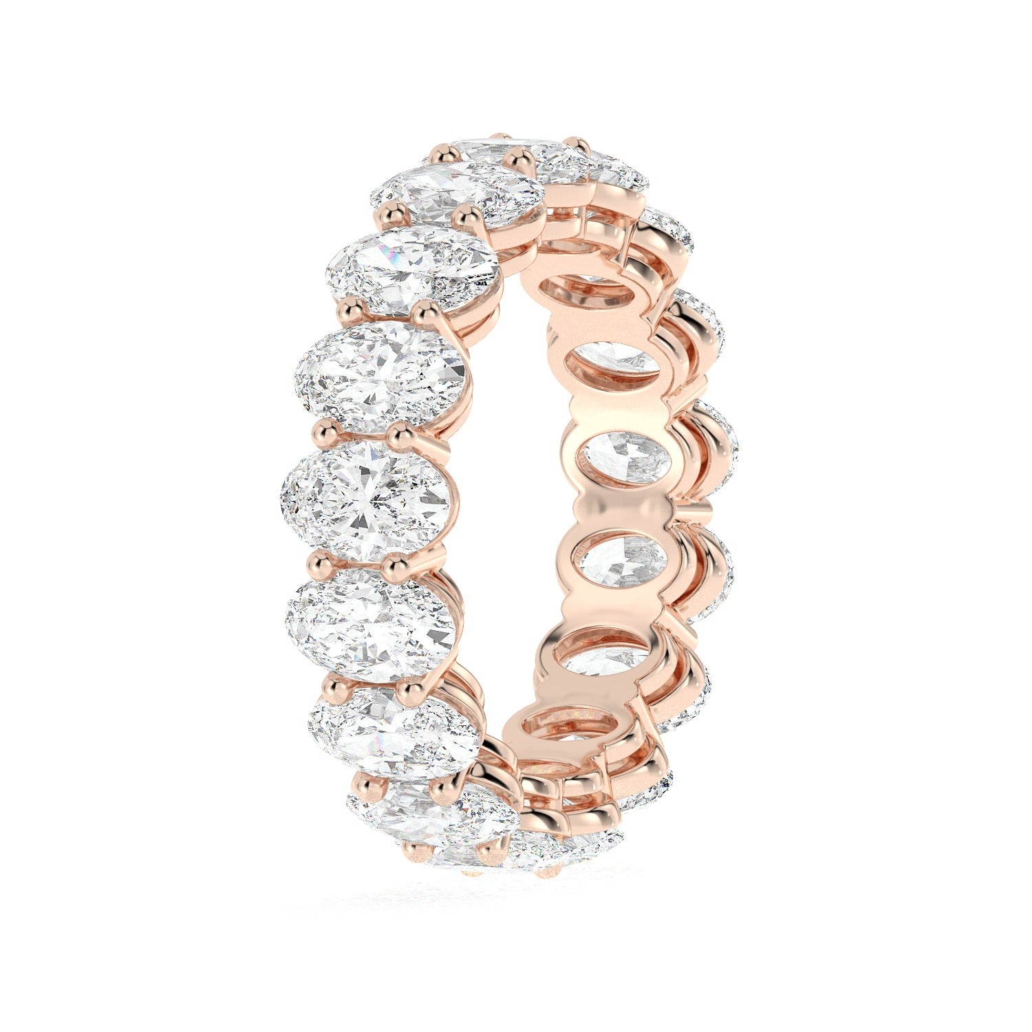 Oval Eternity Ring - Rose Gold#Metal Colour_Rose Gold