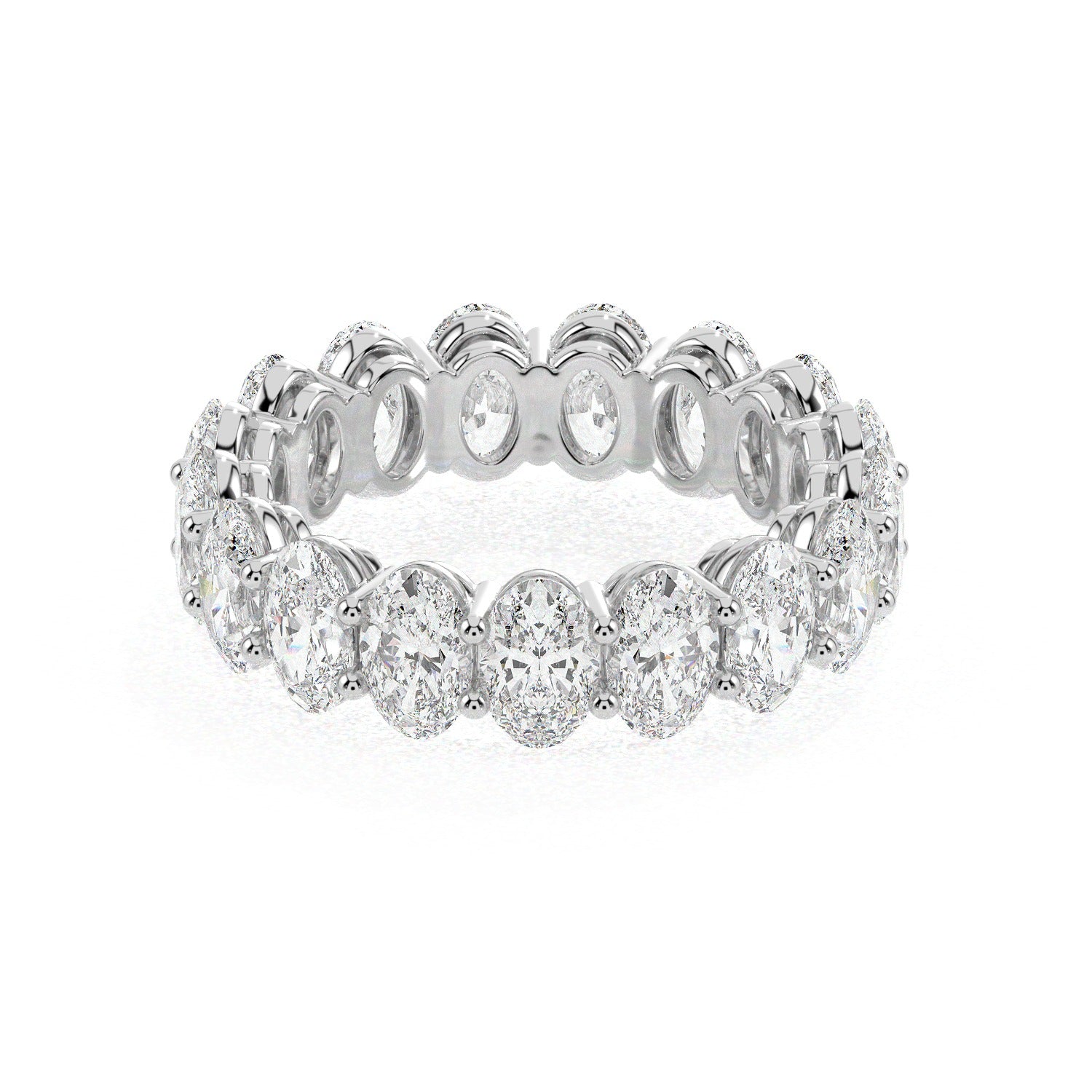 Oval Eternity Ring - White Gold#Metal Colour_White Gold