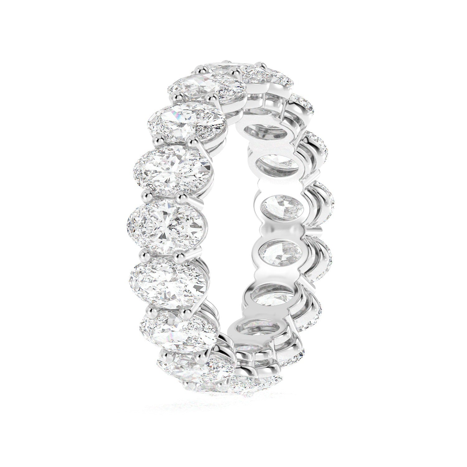 Oval Eternity Ring - White Gold#Metal Colour_White Gold