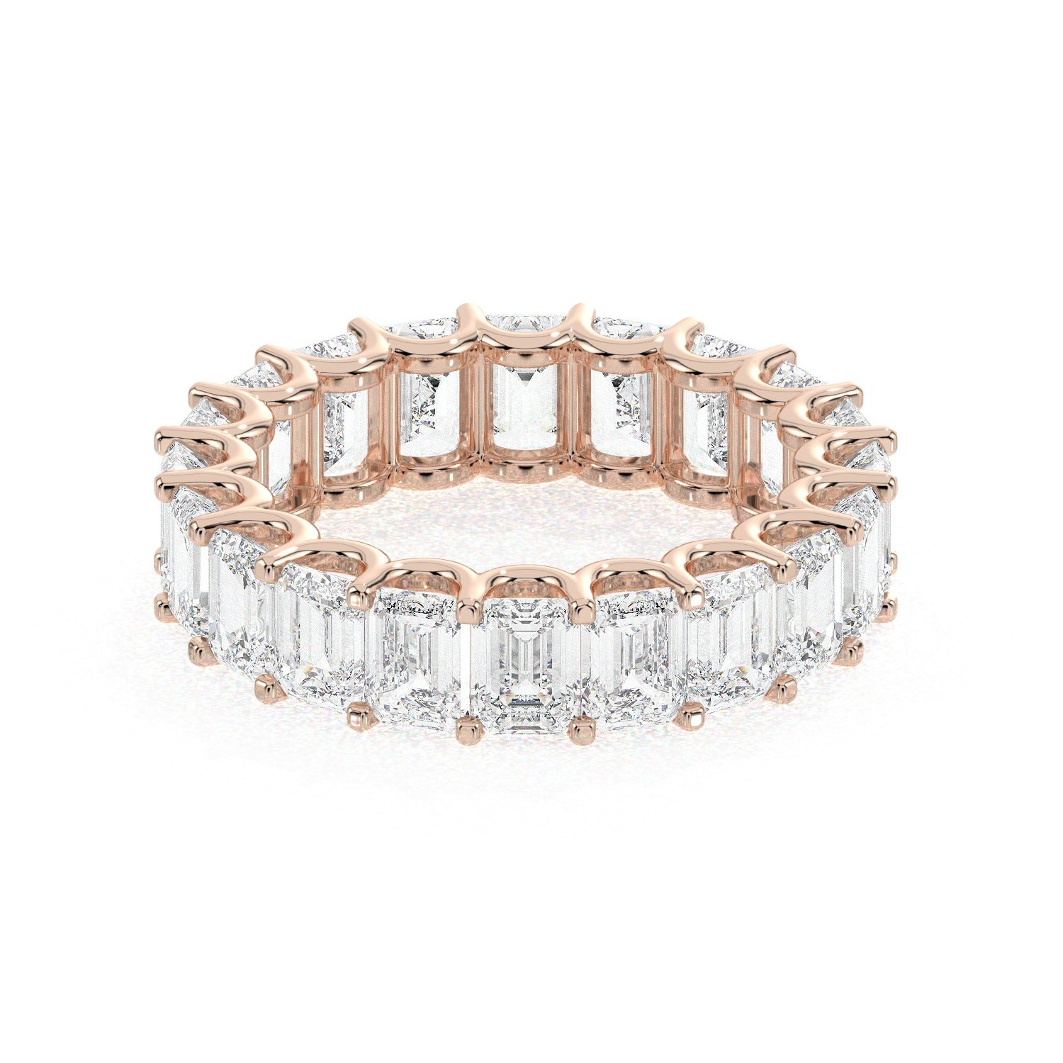 Emerald Eternity Ring - Rose Gold#Metal Colour_Rose Gold