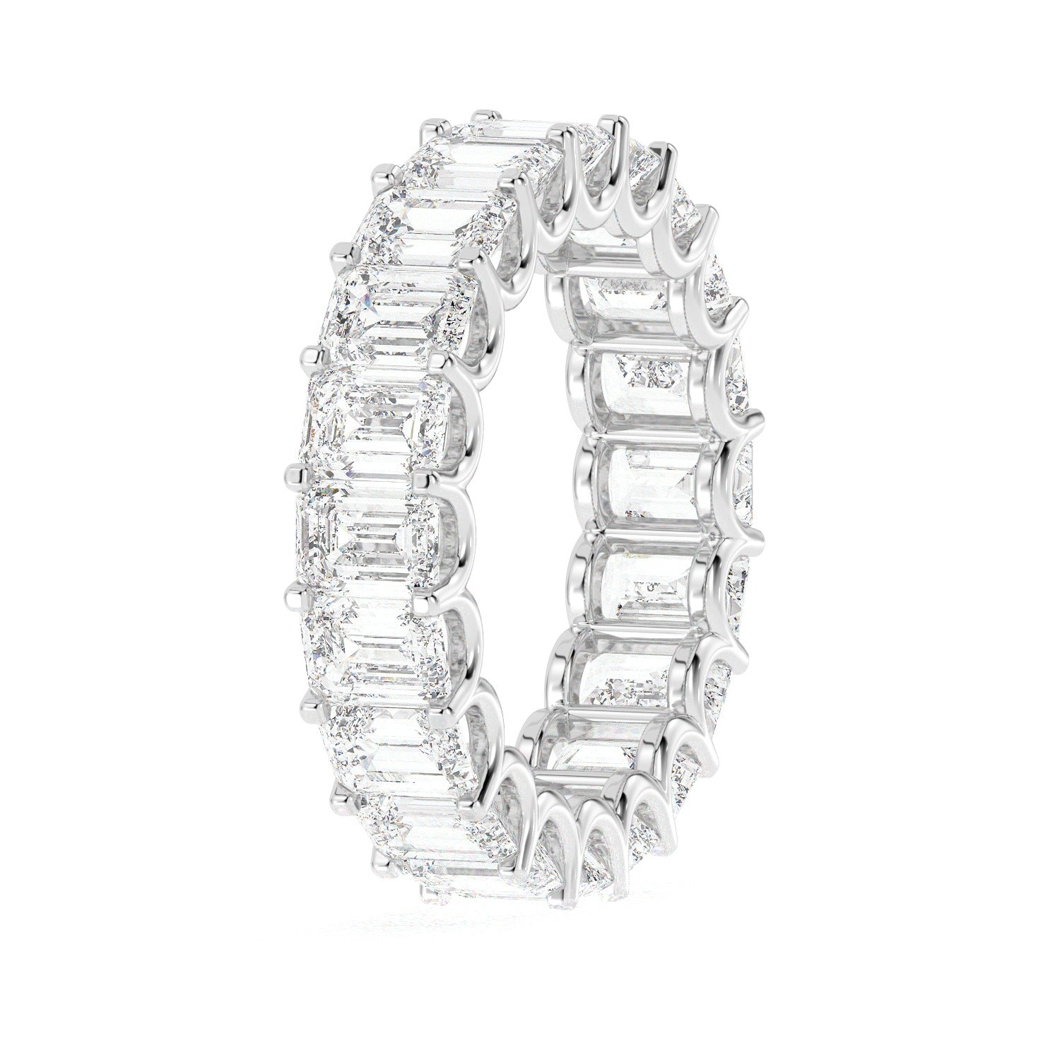Emerald Eternity Ring - White Gold#Metal Colour_White Gold