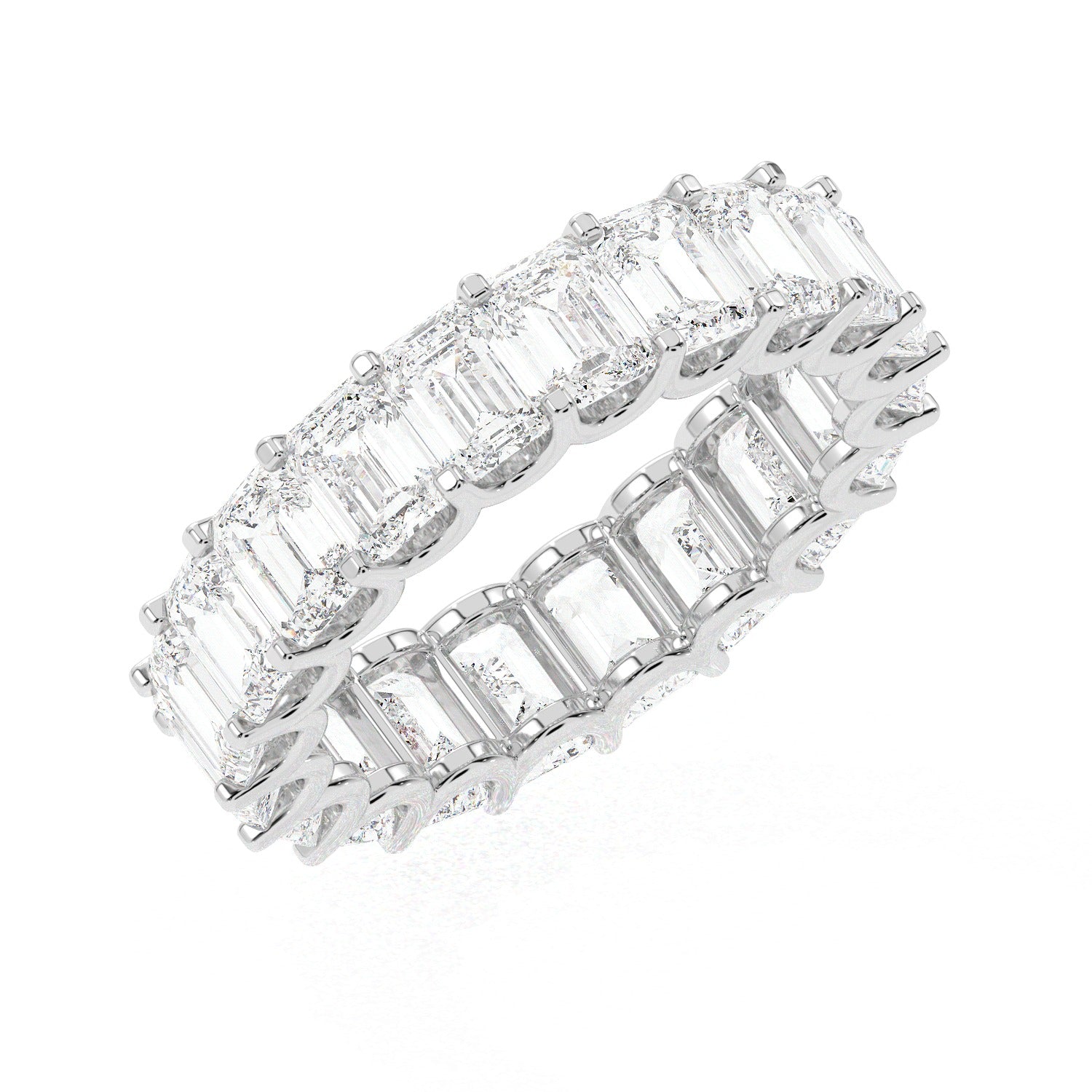 Emerald Eternity Ring - White Gold#Metal Colour_White Gold