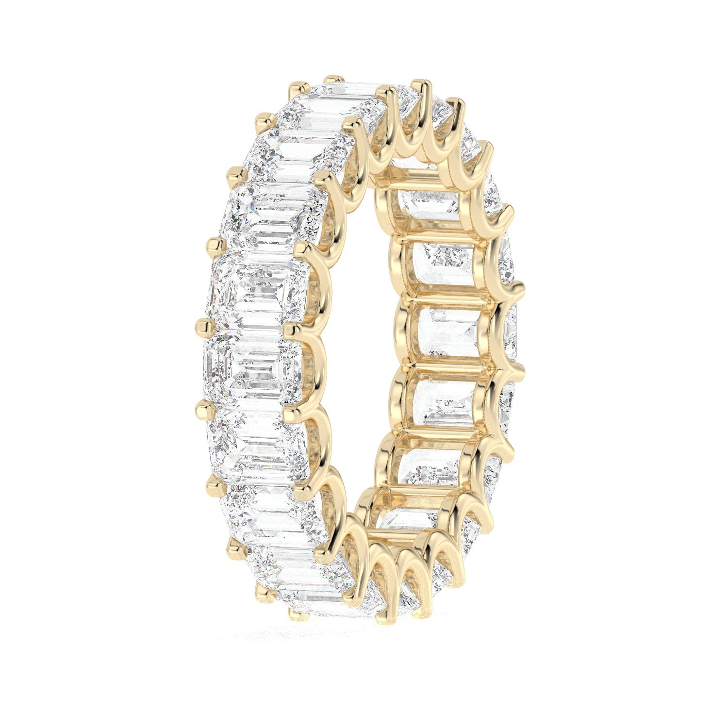 Emerald Eternity Ring - Yellow Gold#Metal Colour_Yellow Gold