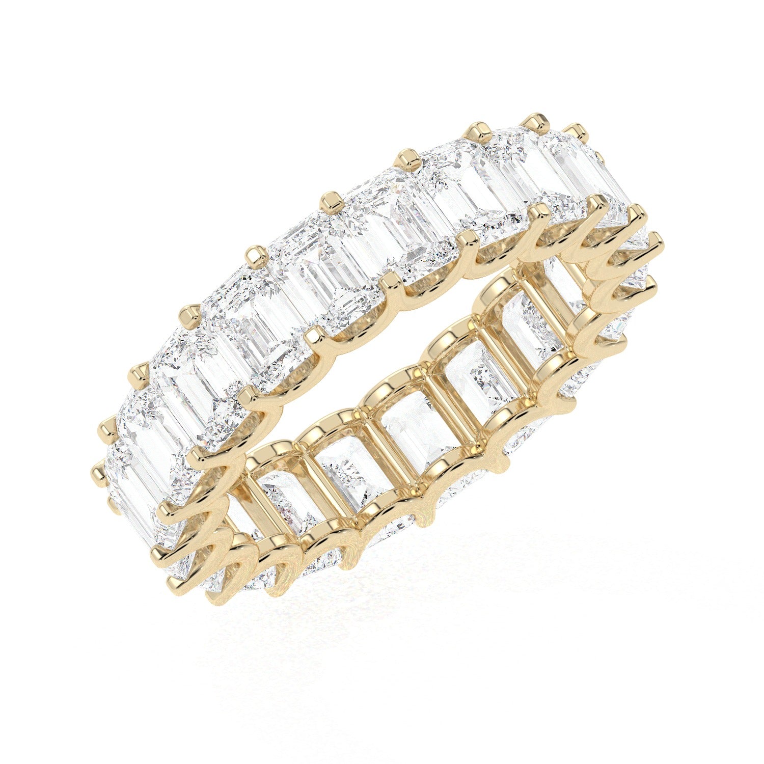 Emerald Eternity Ring - Yellow Gold#Metal Colour_Yellow Gold