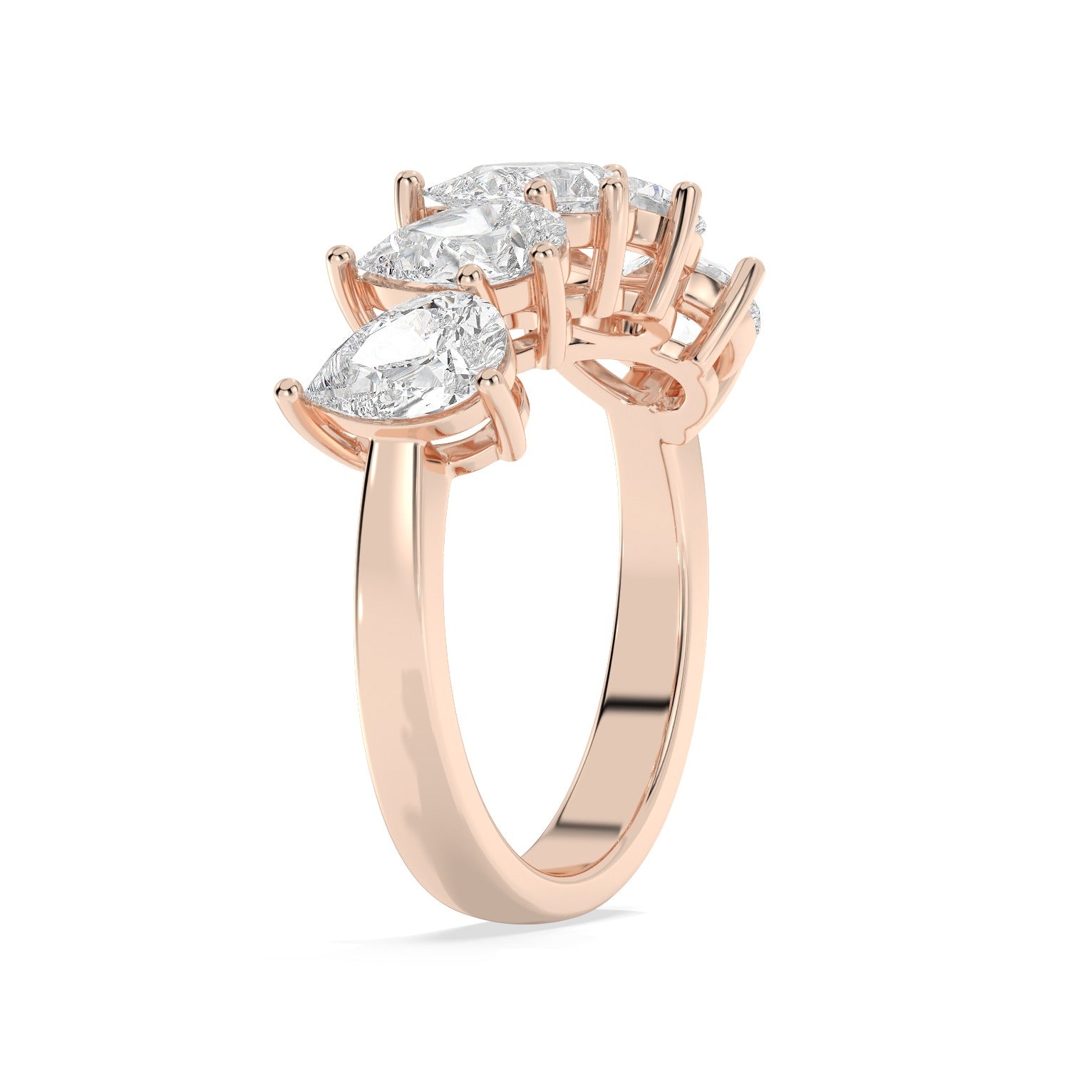 Pear Half Eternity Ring - Rose Gold#Metal Colour_Rose Gold