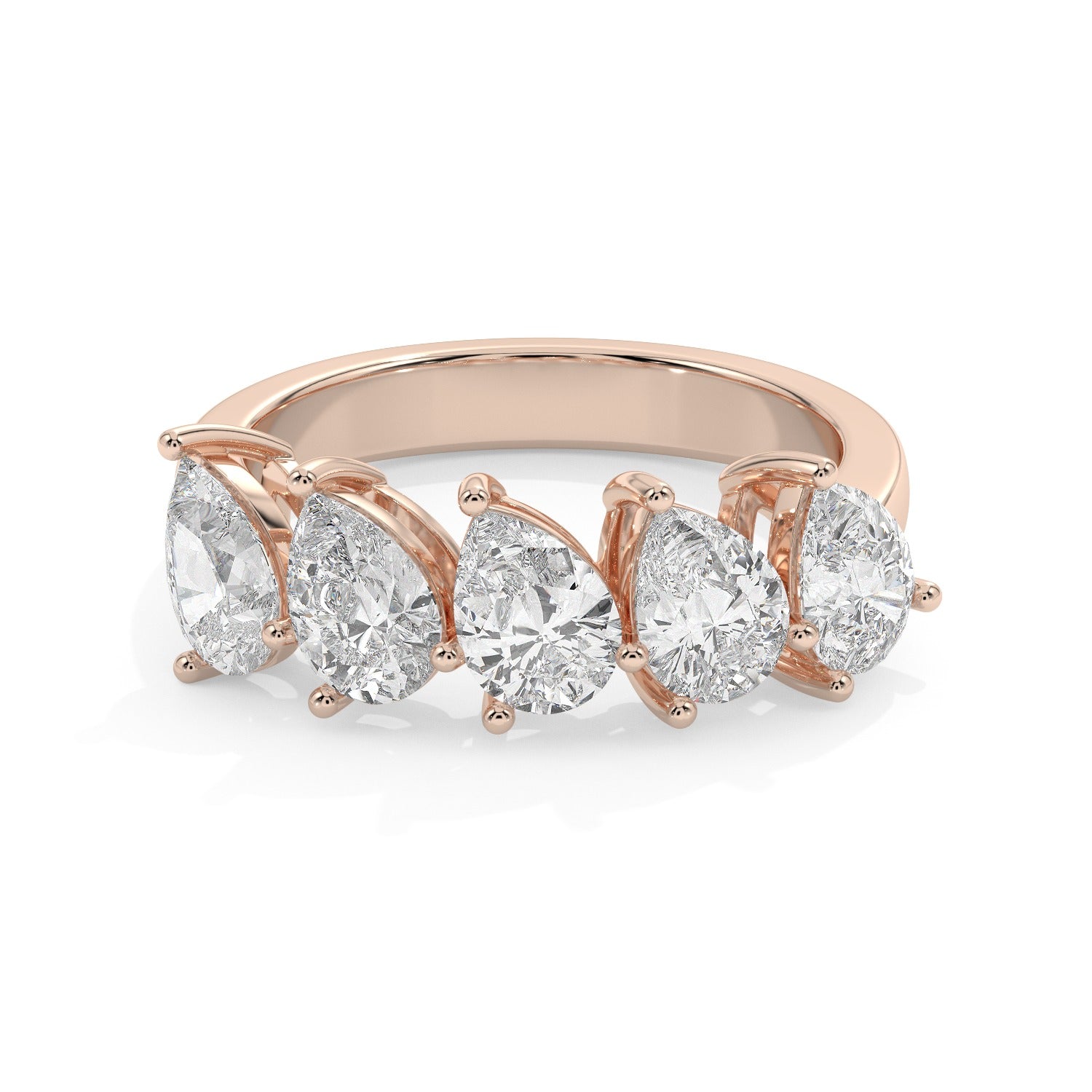 Pear Half Eternity Ring - Rose Gold#Metal Colour_Rose Gold