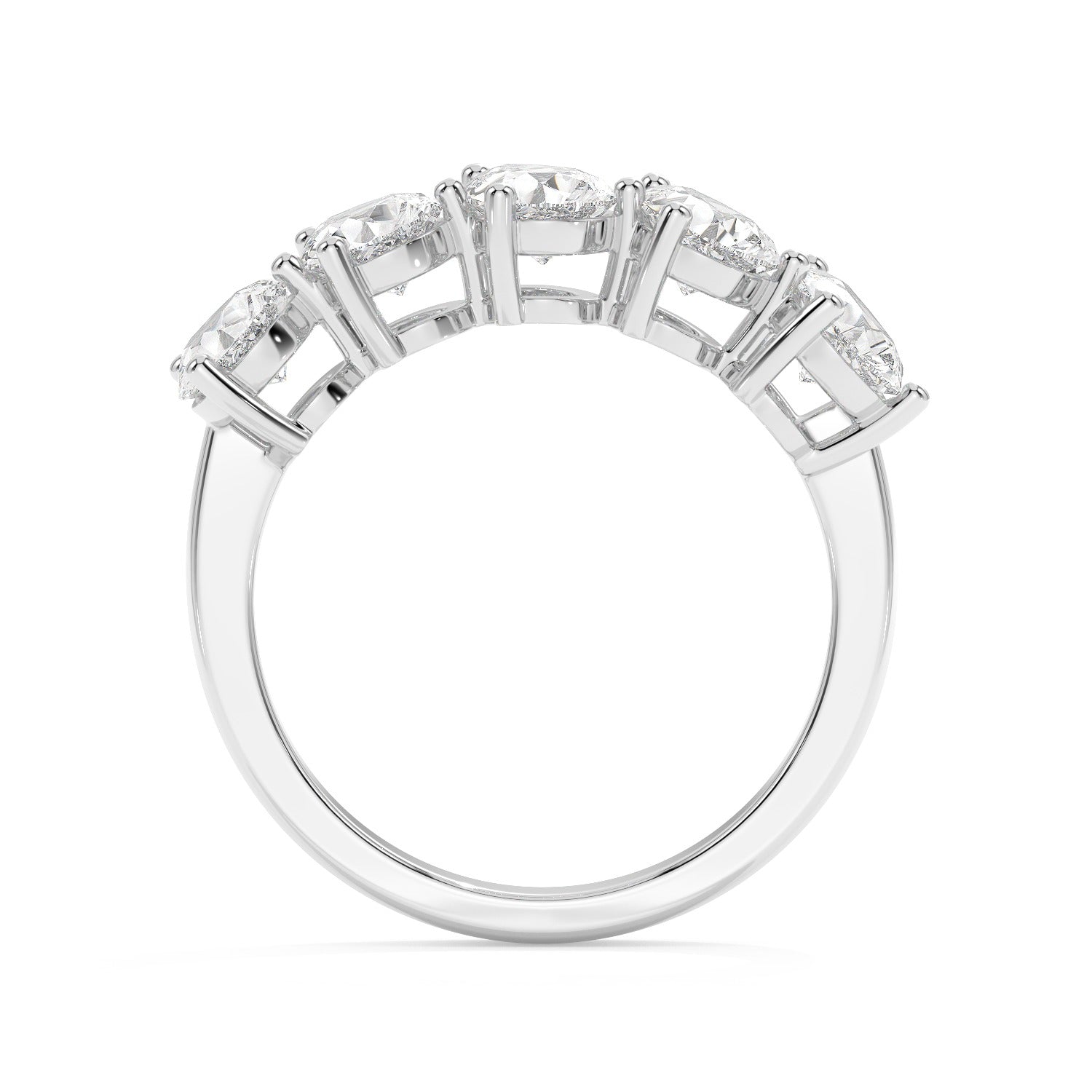 Pear Half Eternity Ring - White Gold#Metal Colour_White Gold
