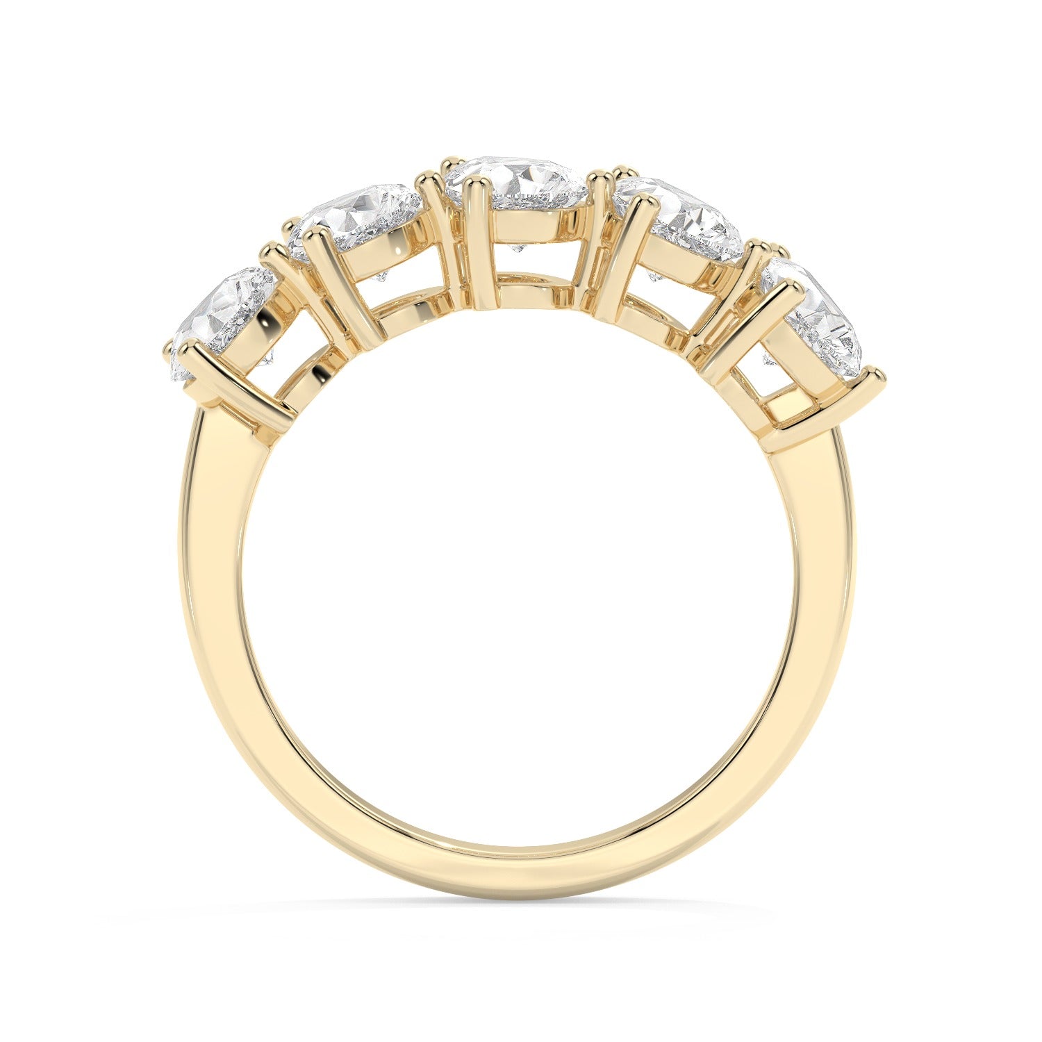 Pear Half Eternity Ring - Yellow Gold#Metal Colour_Yellow Gold