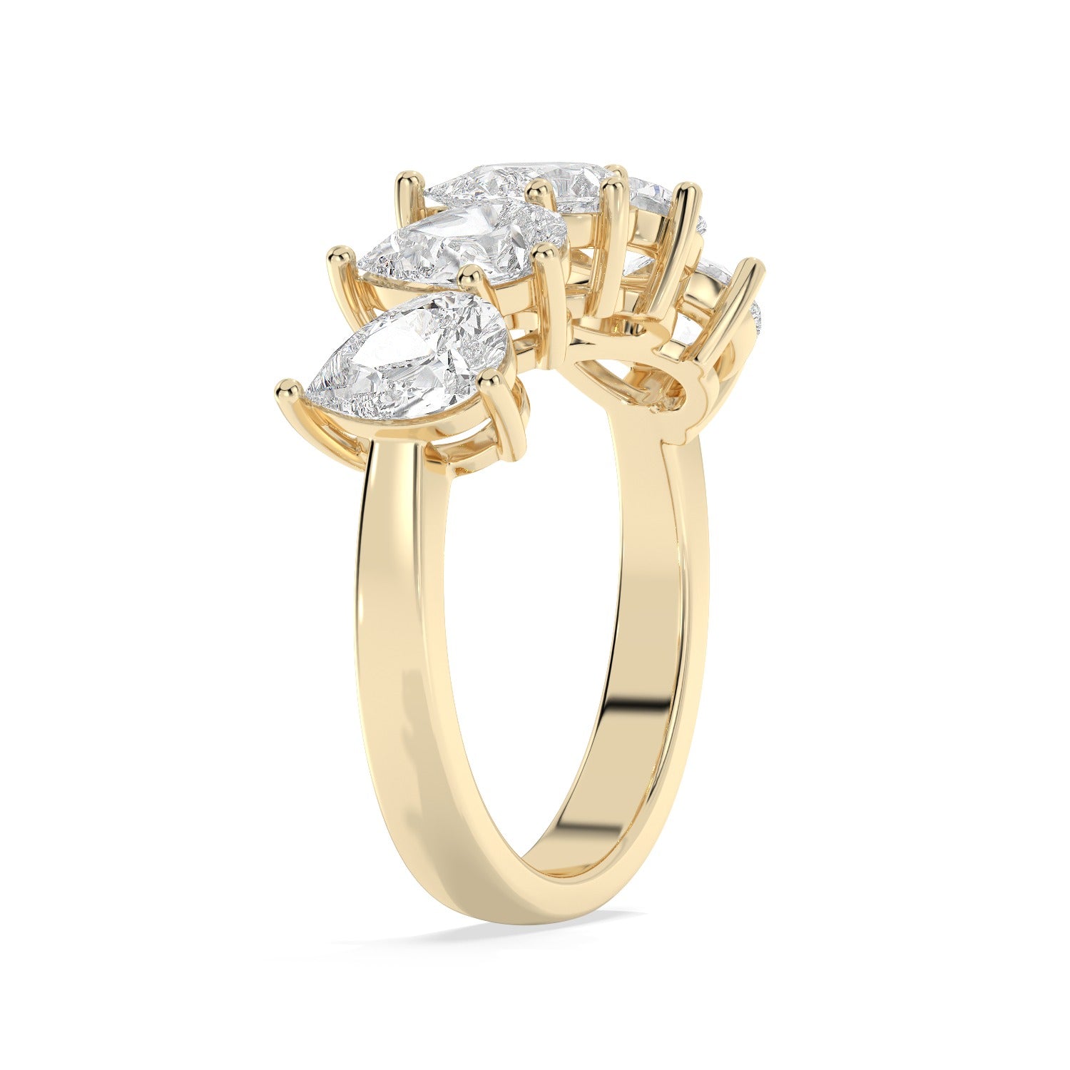 Pear Half Eternity Ring - Yellow Gold#Metal Colour_Yellow Gold