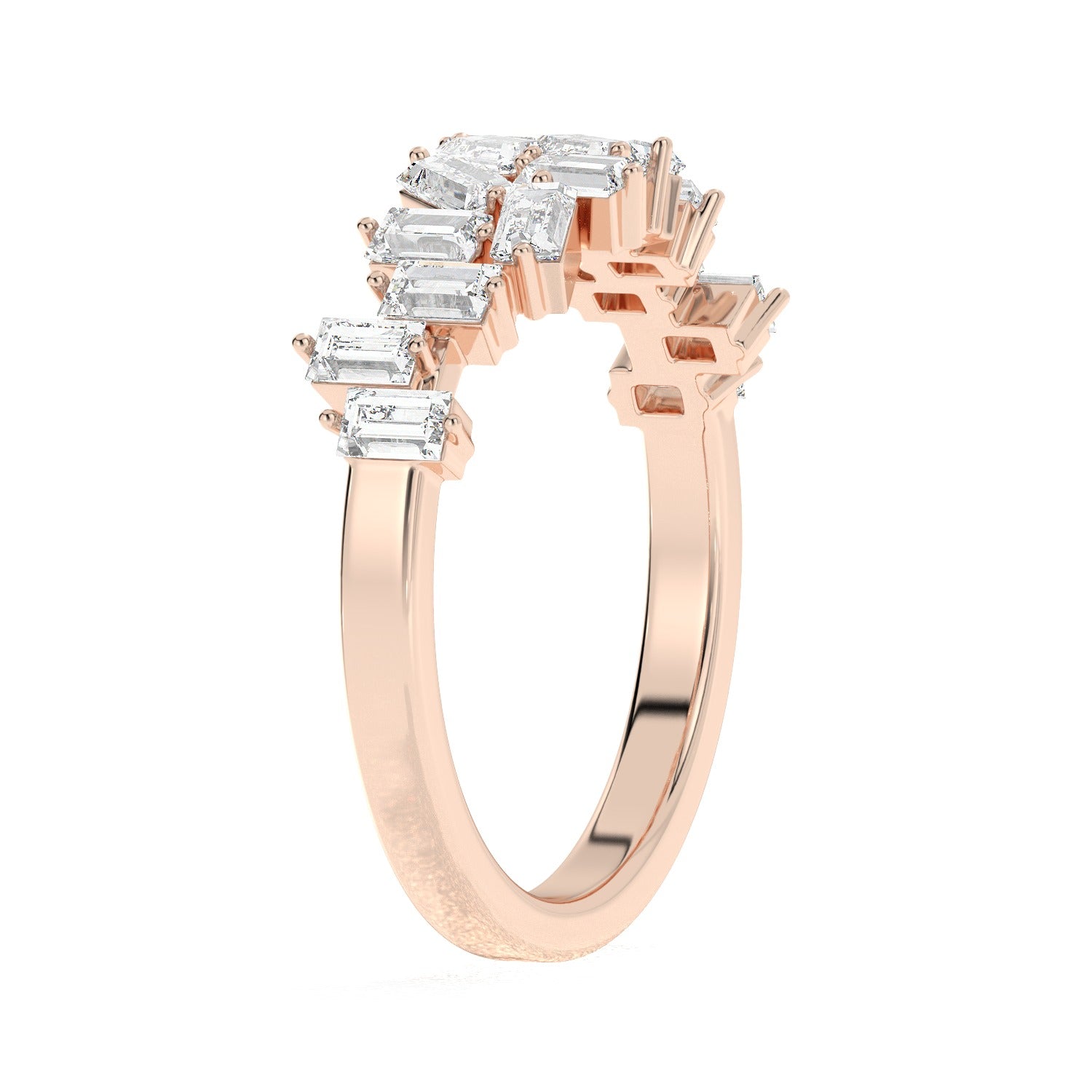 Emerald Cluster Ring - Rose Gold#Metal Colour_Rose Gold