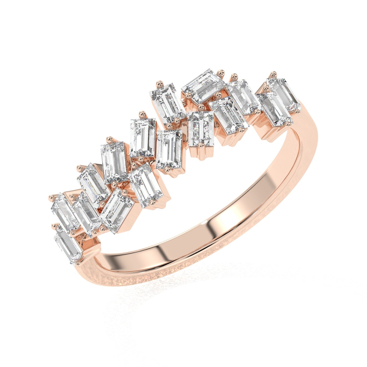 Emerald Cluster Ring - Rose Gold#Metal Colour_Rose Gold