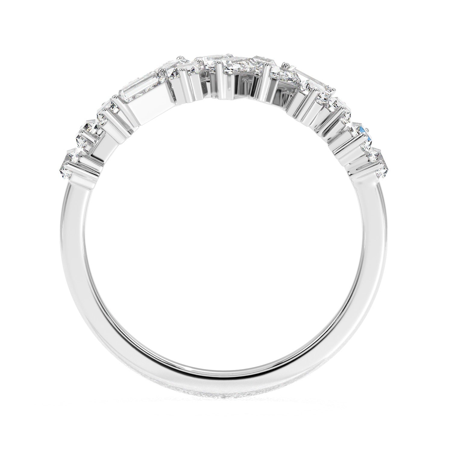 Emerald Cluster Ring - White Gold#Metal Colour_White Gold