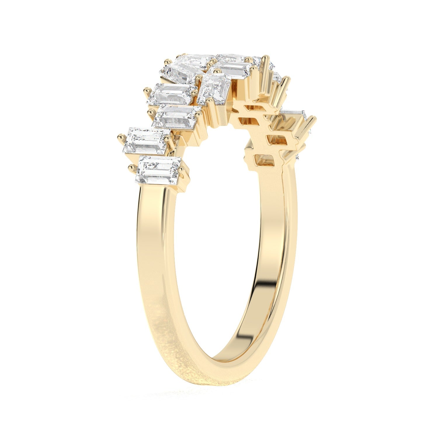 Emerald Cluster Ring - Yellow Gold#Metal Colour_Yellow Gold