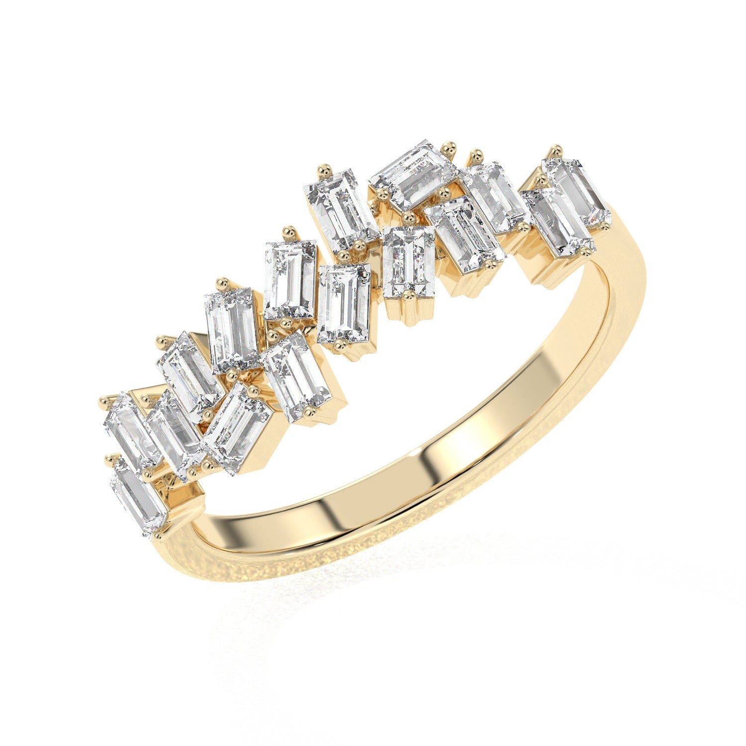 Emerald Cluster Ring - Yellow Gold#Metal Colour_Yellow Gold