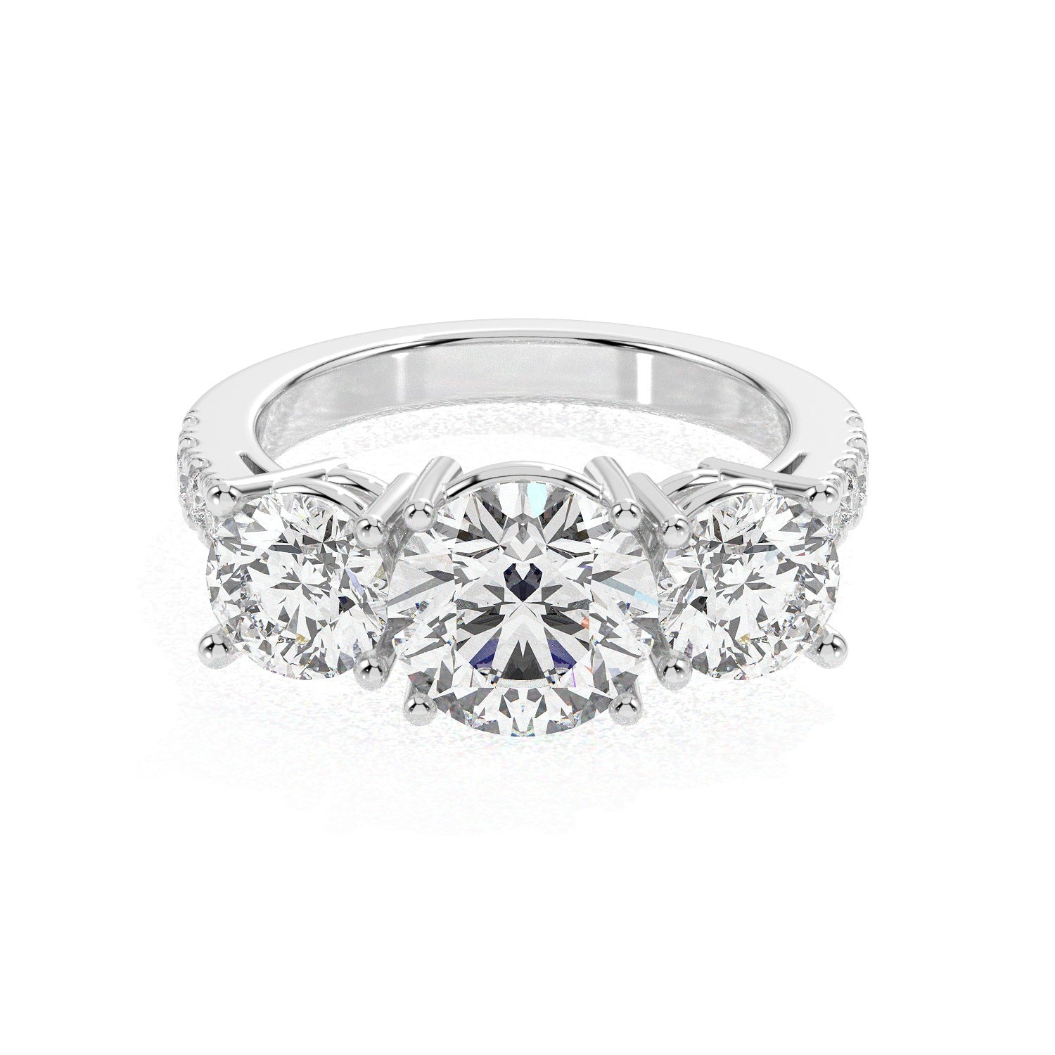 Round Trio Ring - White Gold#Metal Colour_White Gold