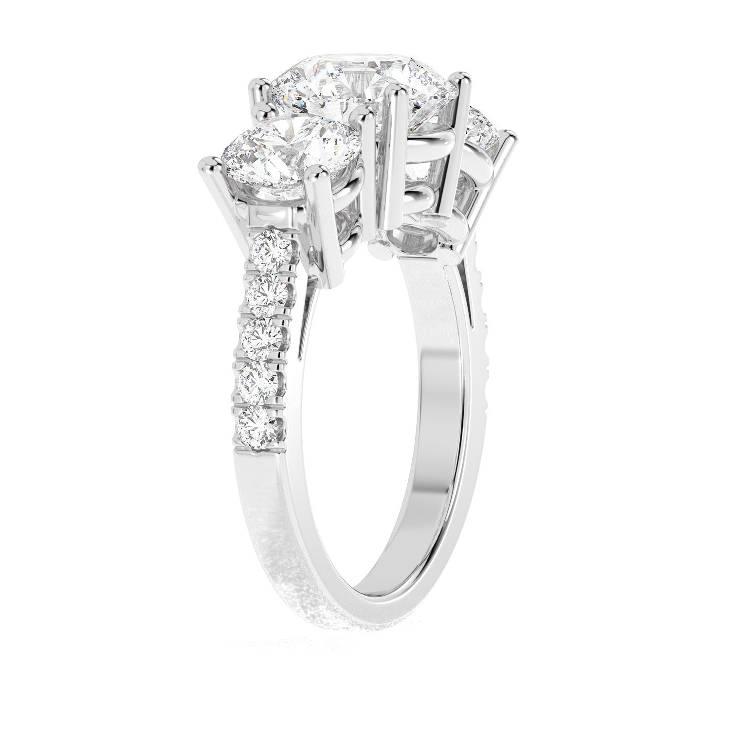 Round Trio Ring - White Gold#Metal Colour_White Gold