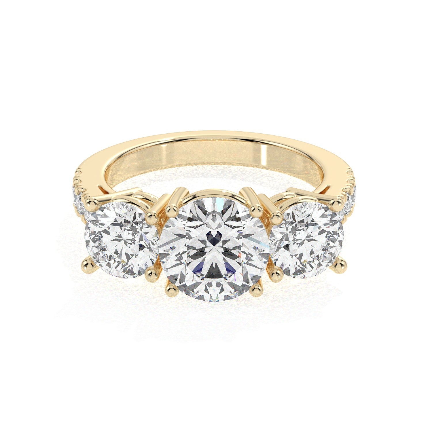 Round Trio Ring - Yellow Gold#Metal Colour_Yellow Gold