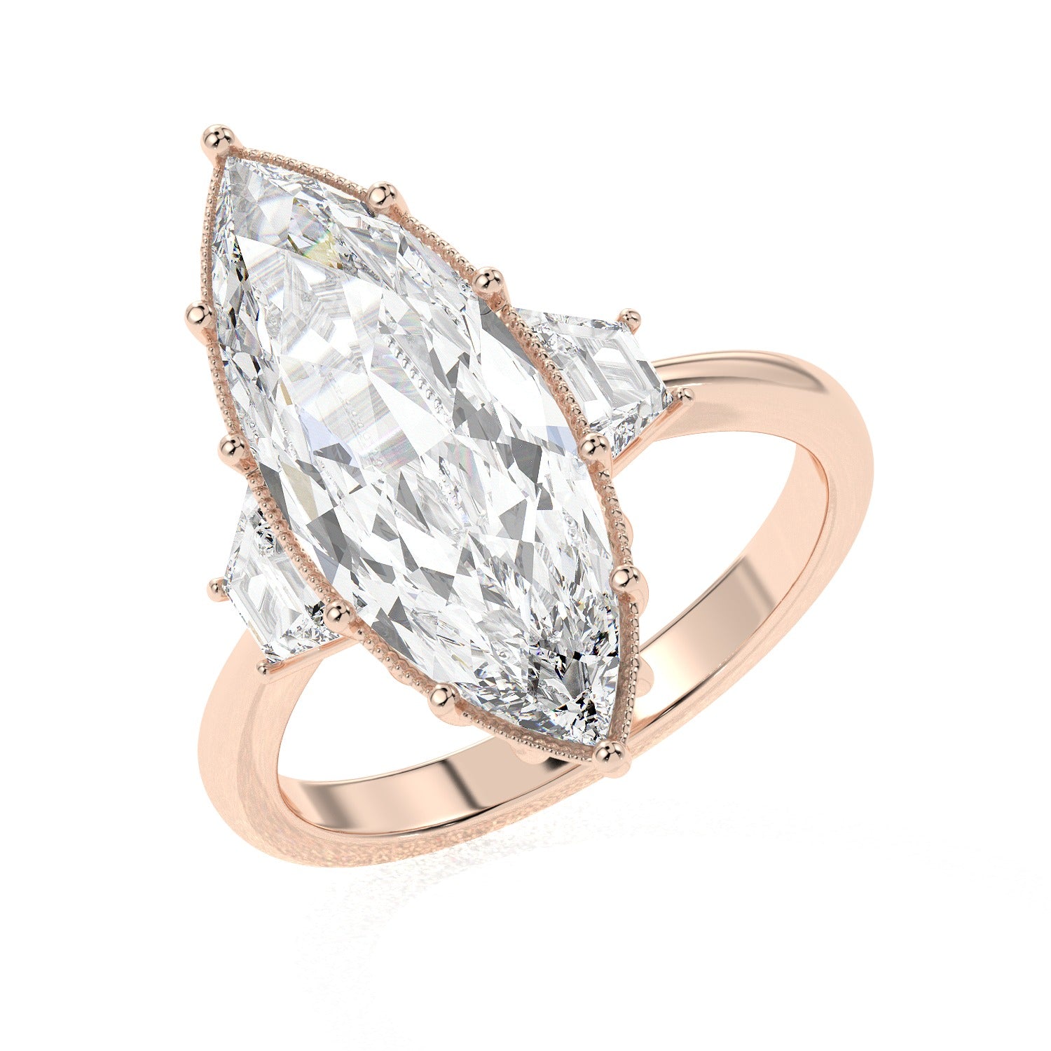 Marquise Frame Ring - Rose Gold#Metal Colour_Rose Gold
