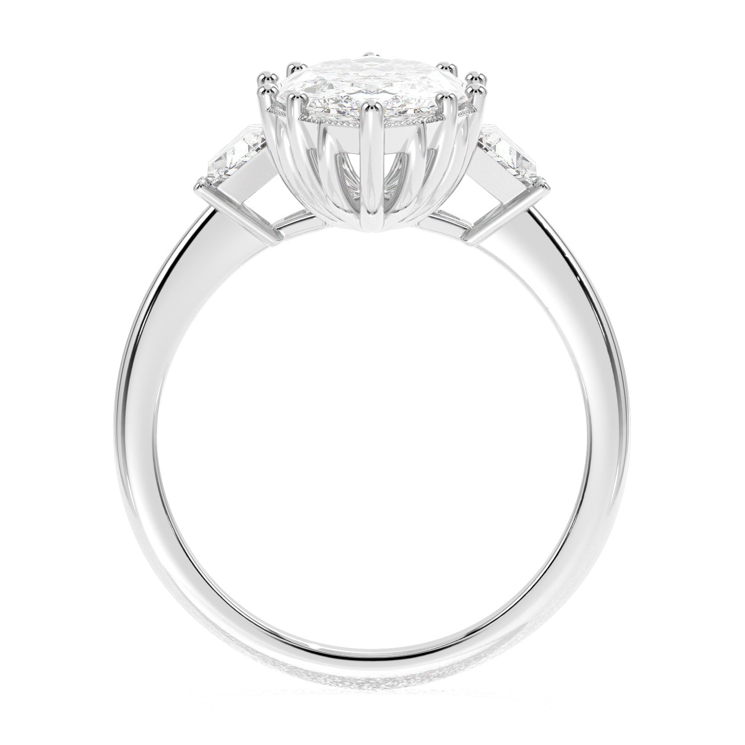 Marquise Frame Ring - White Gold#Metal Colour_White Gold