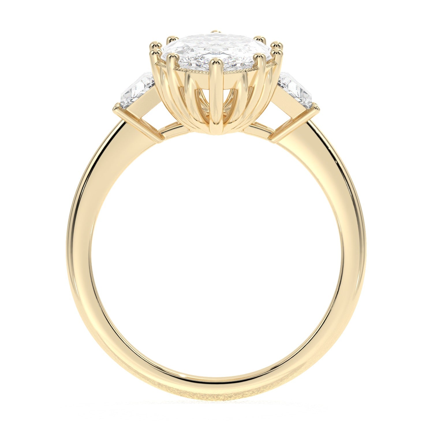 Marquise Frame Ring - Yellow Gold#Metal Colour_Yellow Gold