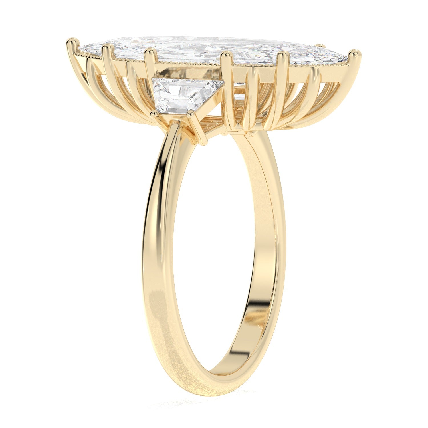 Marquise Frame Ring - Yellow Gold#Metal Colour_Yellow Gold