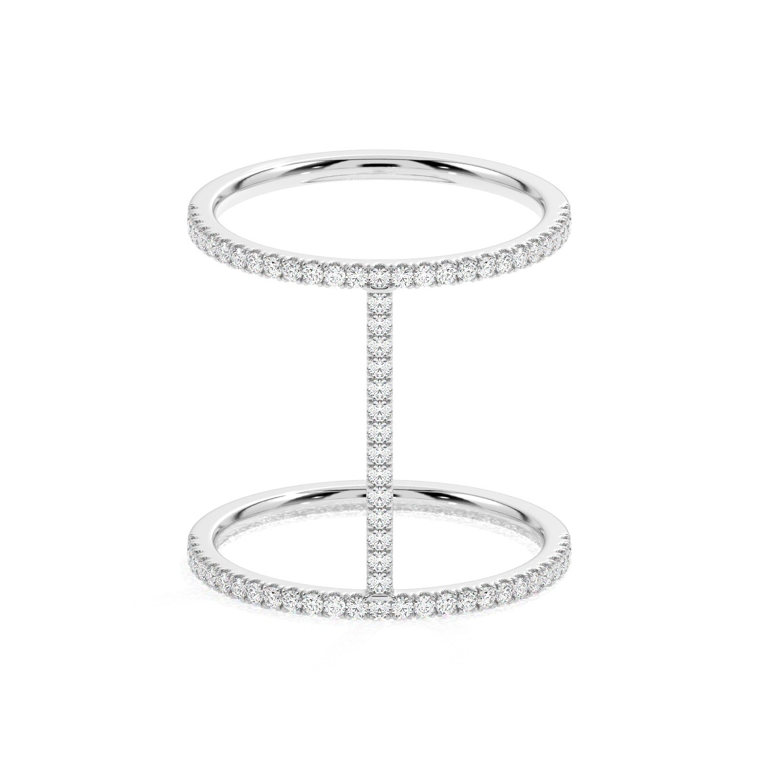 Double Band Ring - White Gold#Metal Colour_White Gold