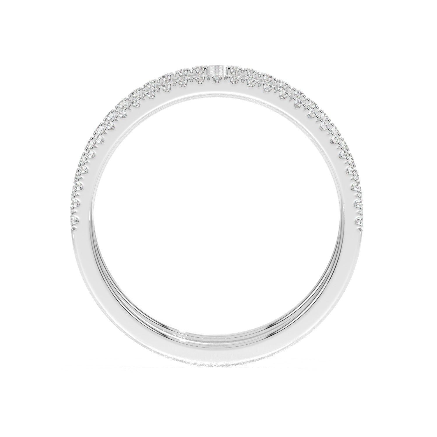 Double Band Ring - White Gold#Metal Colour_White Gold