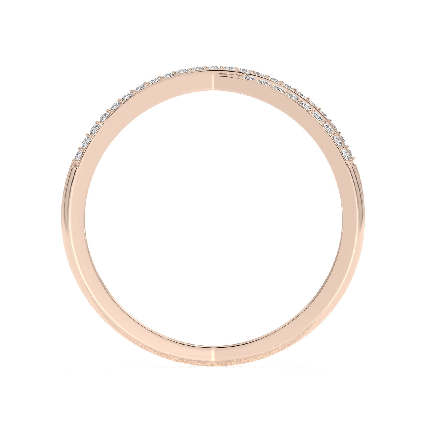 Crossed Band Ring - Rose Gold#Metal Colour_Rose Gold