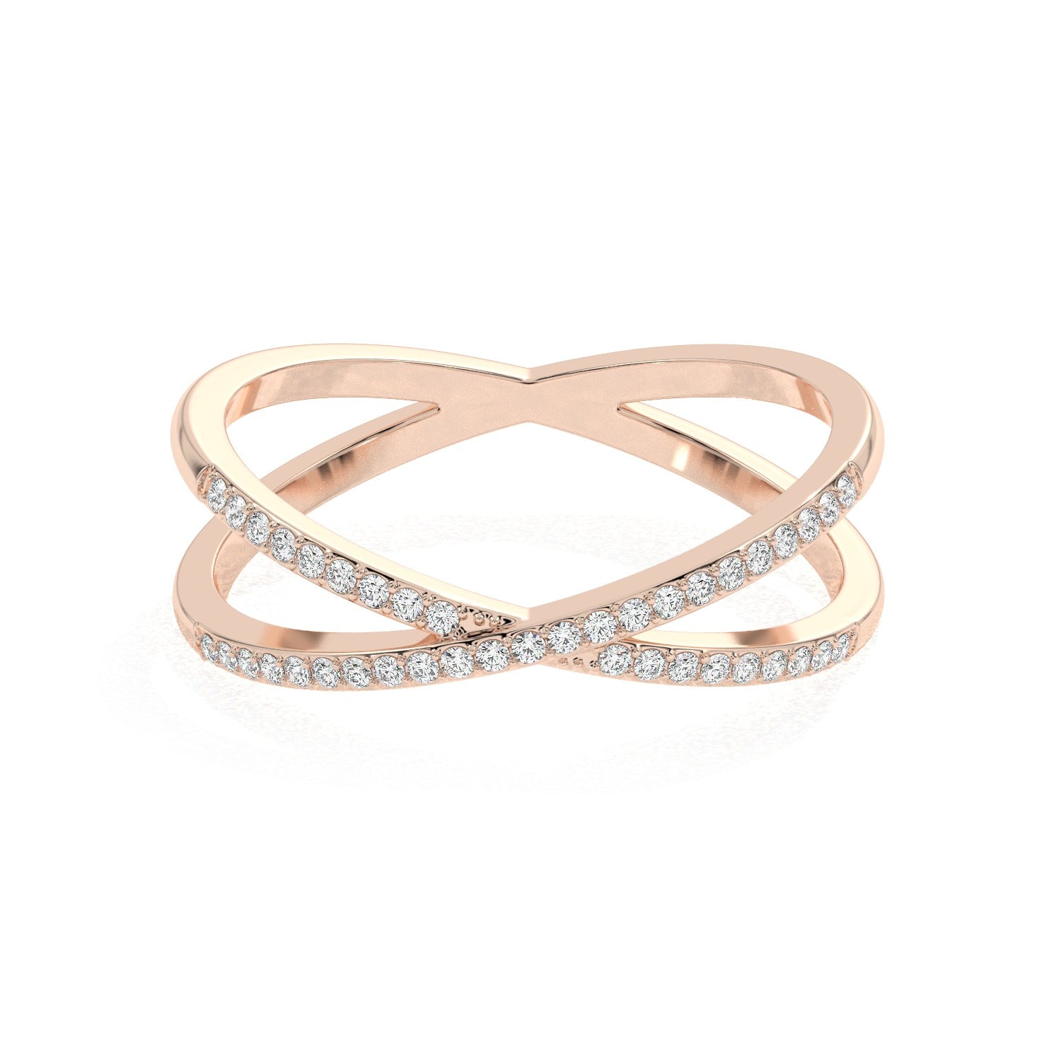 Crossed Band Ring - Rose Gold#Metal Colour_Rose Gold