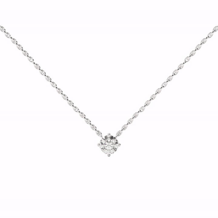 Audrey Diamond Pendant Necklace - 4mm video#Stone Size_4mm