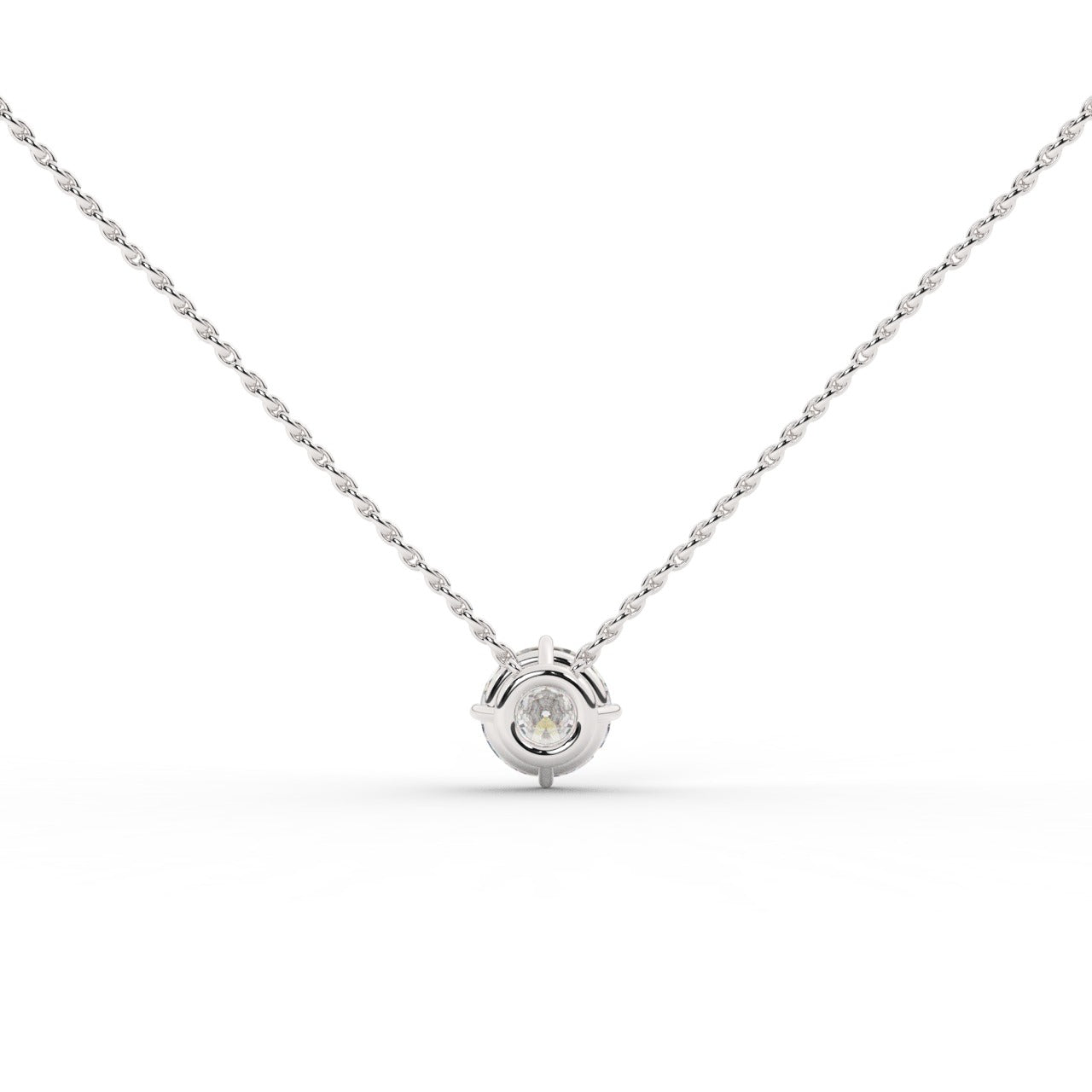 Audrey Diamond Pendant Necklace - White Gold 6.5mm#Metal Colour_White Gold#Stone Size_6.5mm