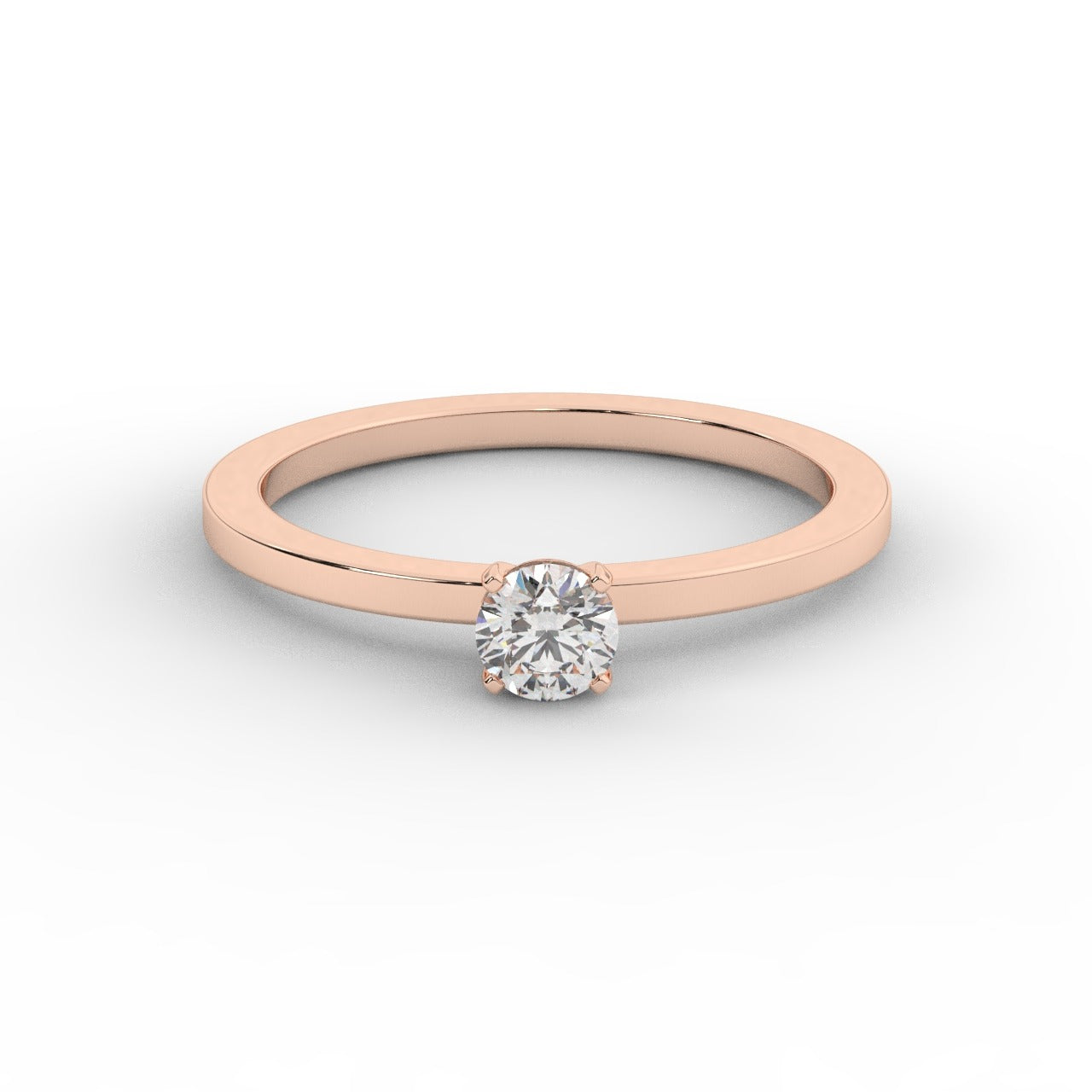 Audrey Diamond Ring - Rose Gold 4mm#Metal Colour_Rose Gold#Stone Size_4mm