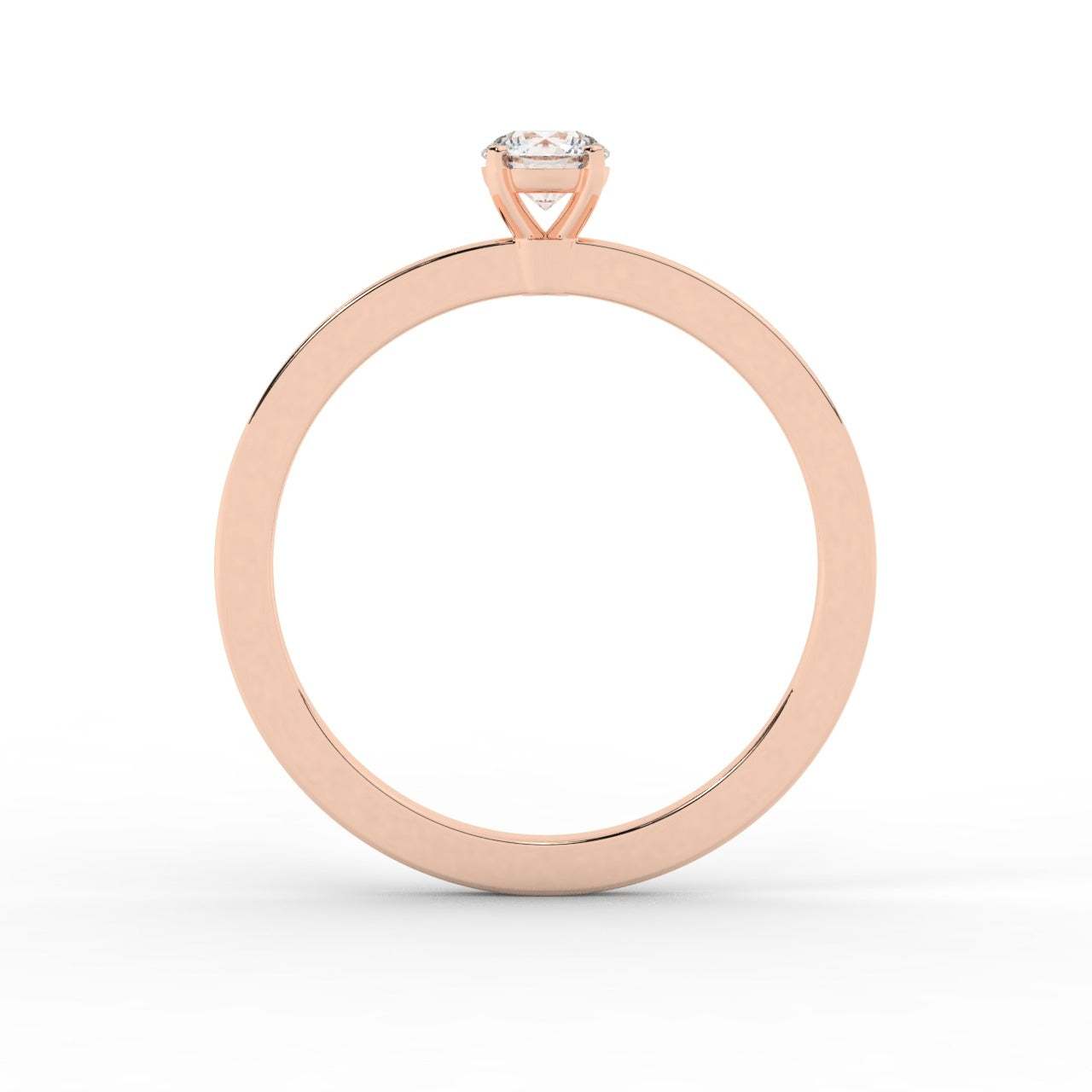 Audrey Diamond Ring - Rose Gold 4mm#Metal Colour_Rose Gold#Stone Size_4mm