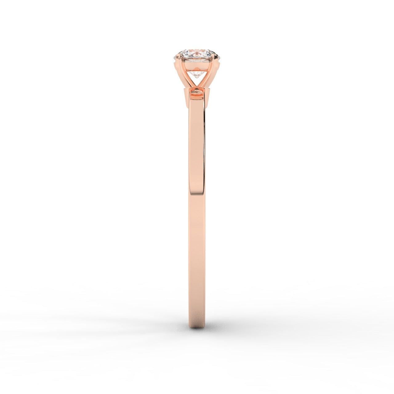 Audrey Diamond Ring - Rose Gold 4mm#Metal Colour_Rose Gold#Stone Size_4mm