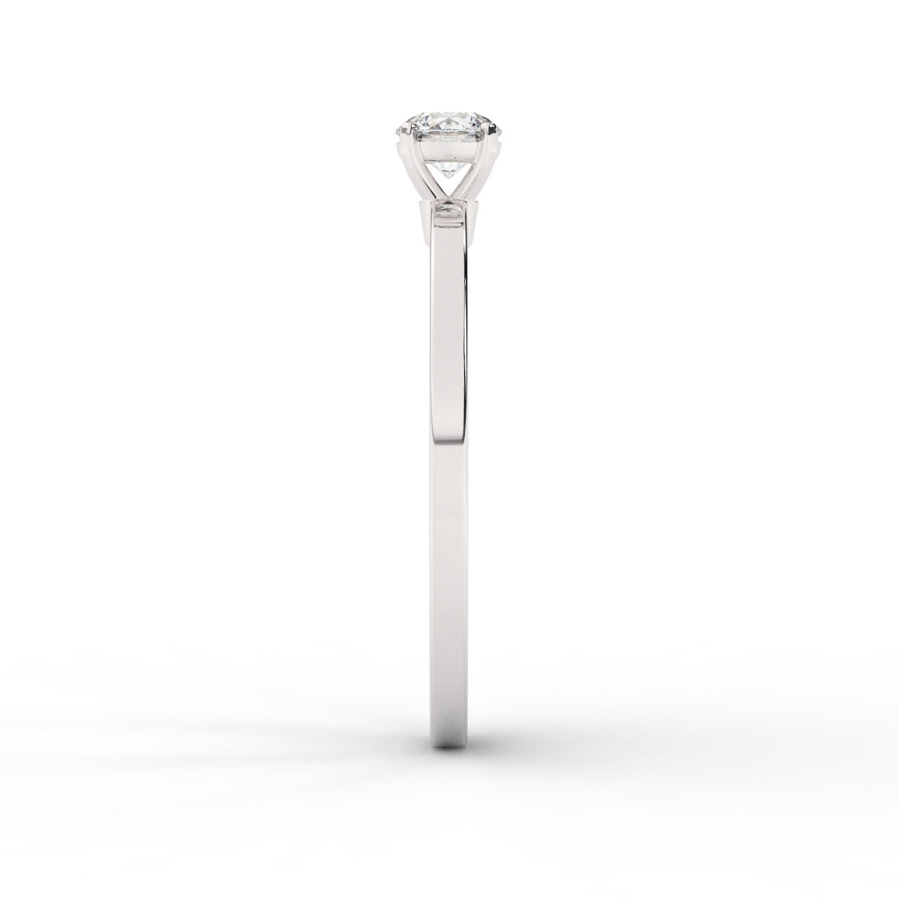 Audrey Diamond Ring - White Gold 4mm#Metal Colour_White Gold#Stone Size_4mm